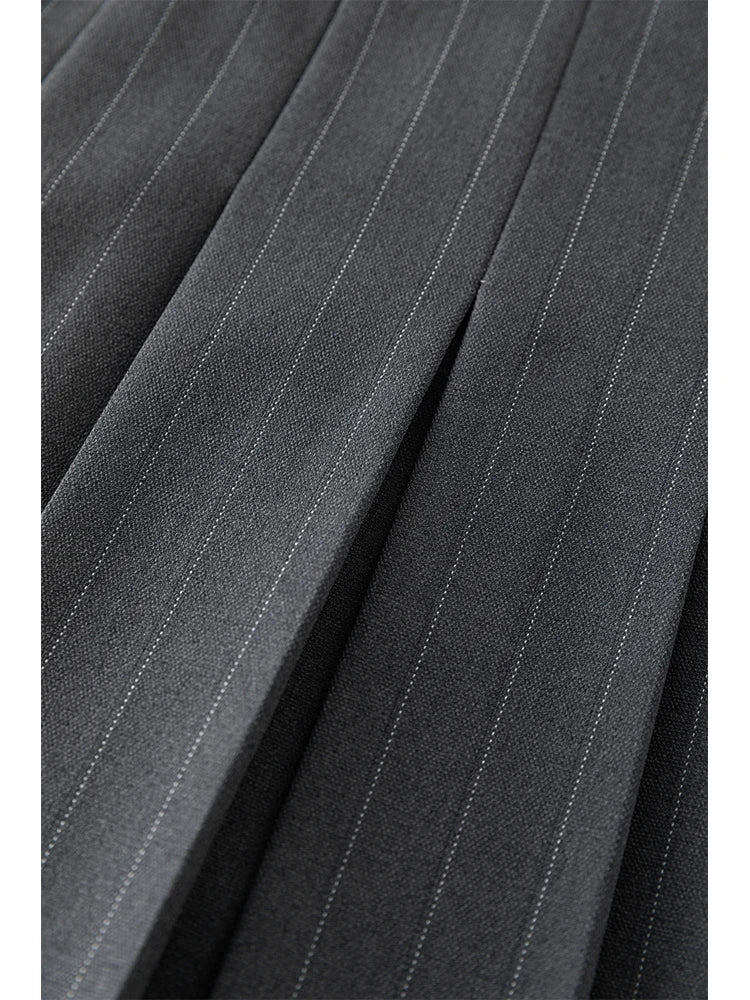 Charcoal Pleated A-Line Mini Skirt