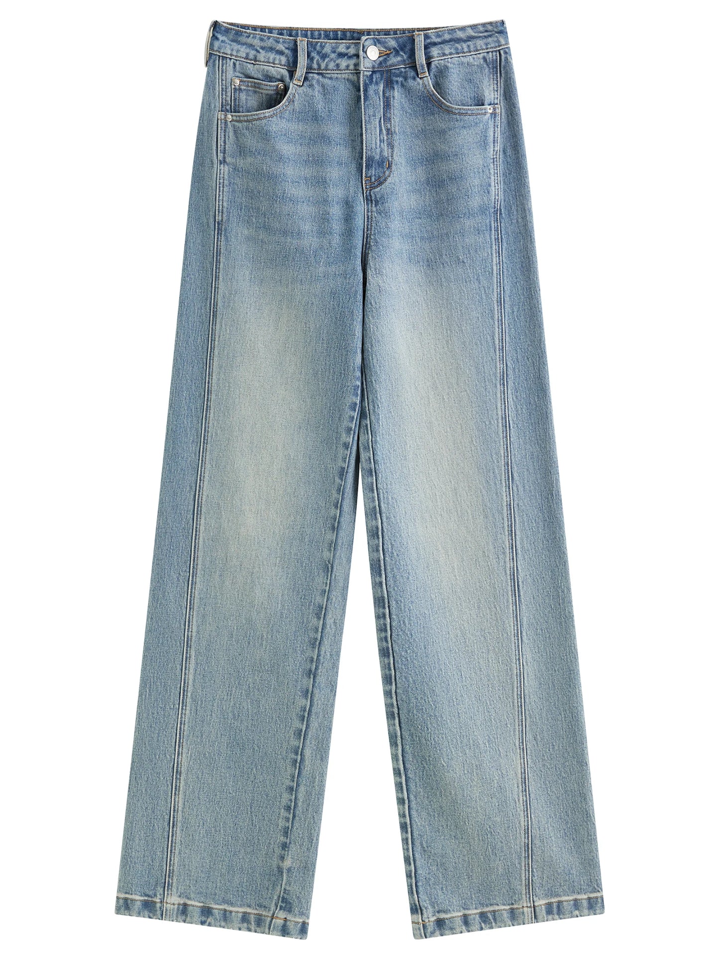 White Side Slit Wide Leg Jeans
