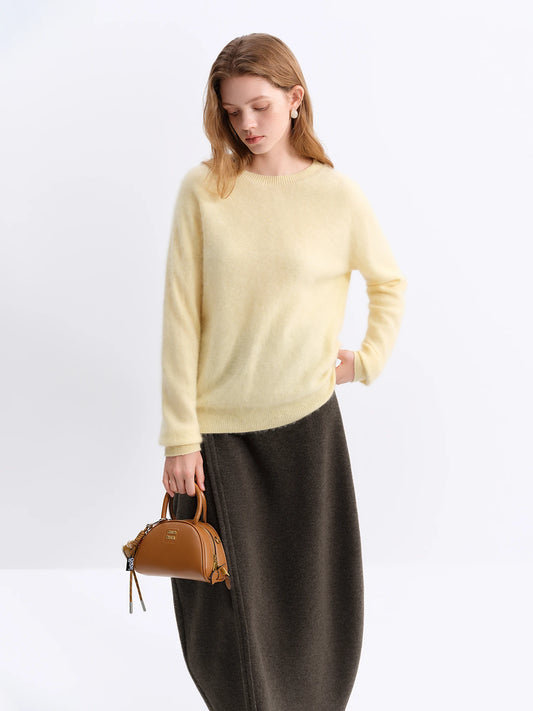 Butter Yellow Crew Neck Knit Sweater
