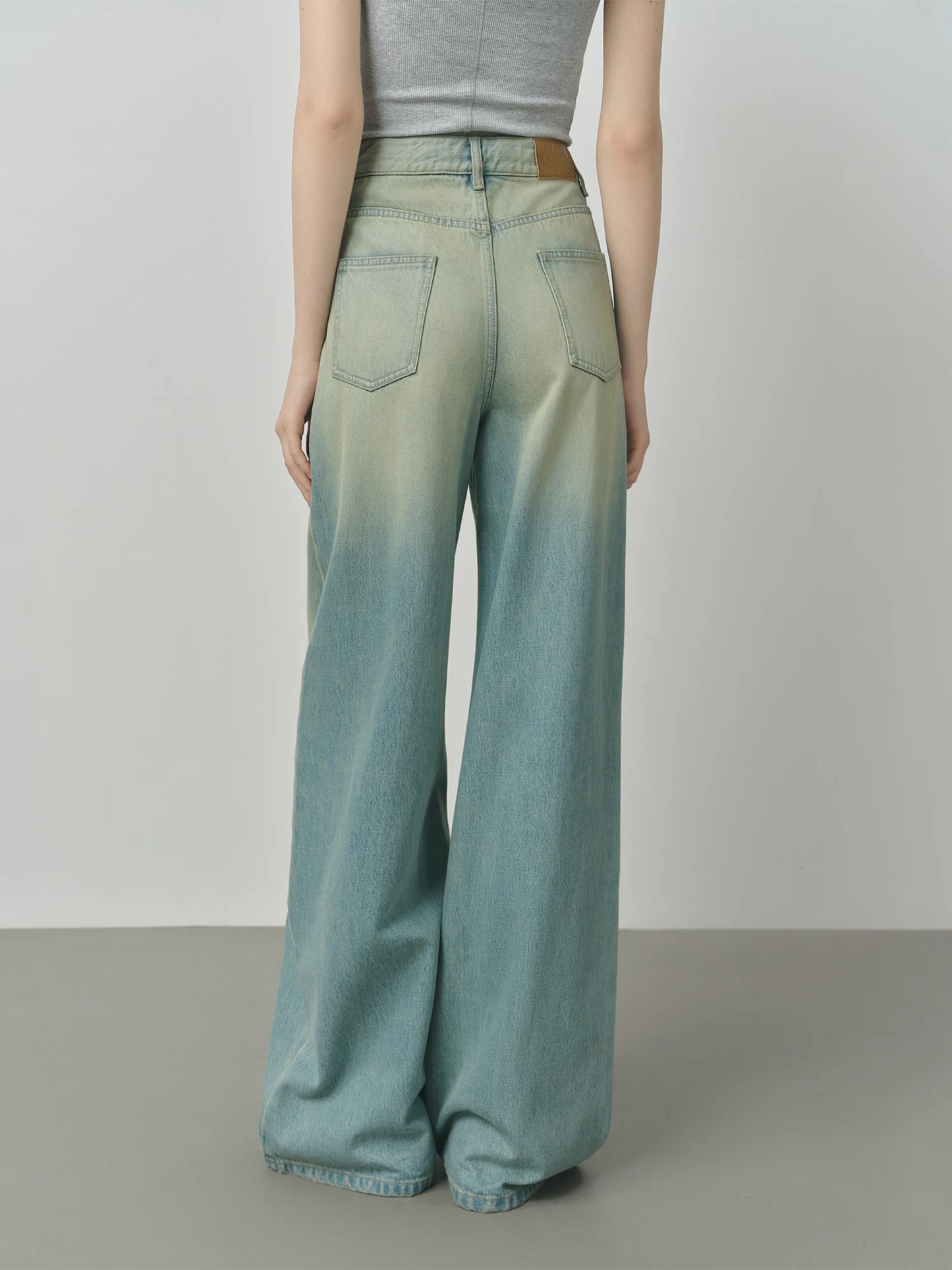 Mint Wash Wide Leg Jeans