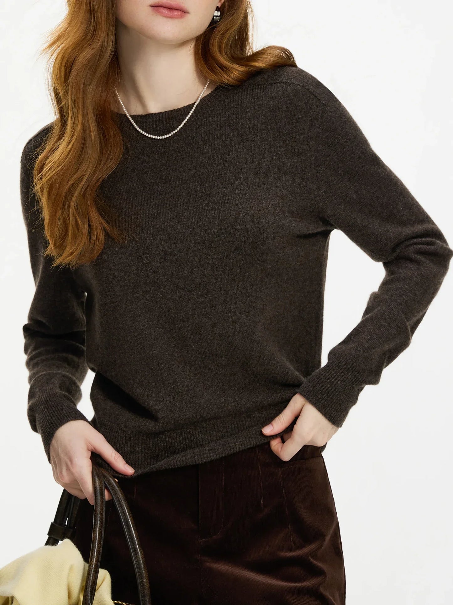 Powder Blue Crew Neck Knit Top