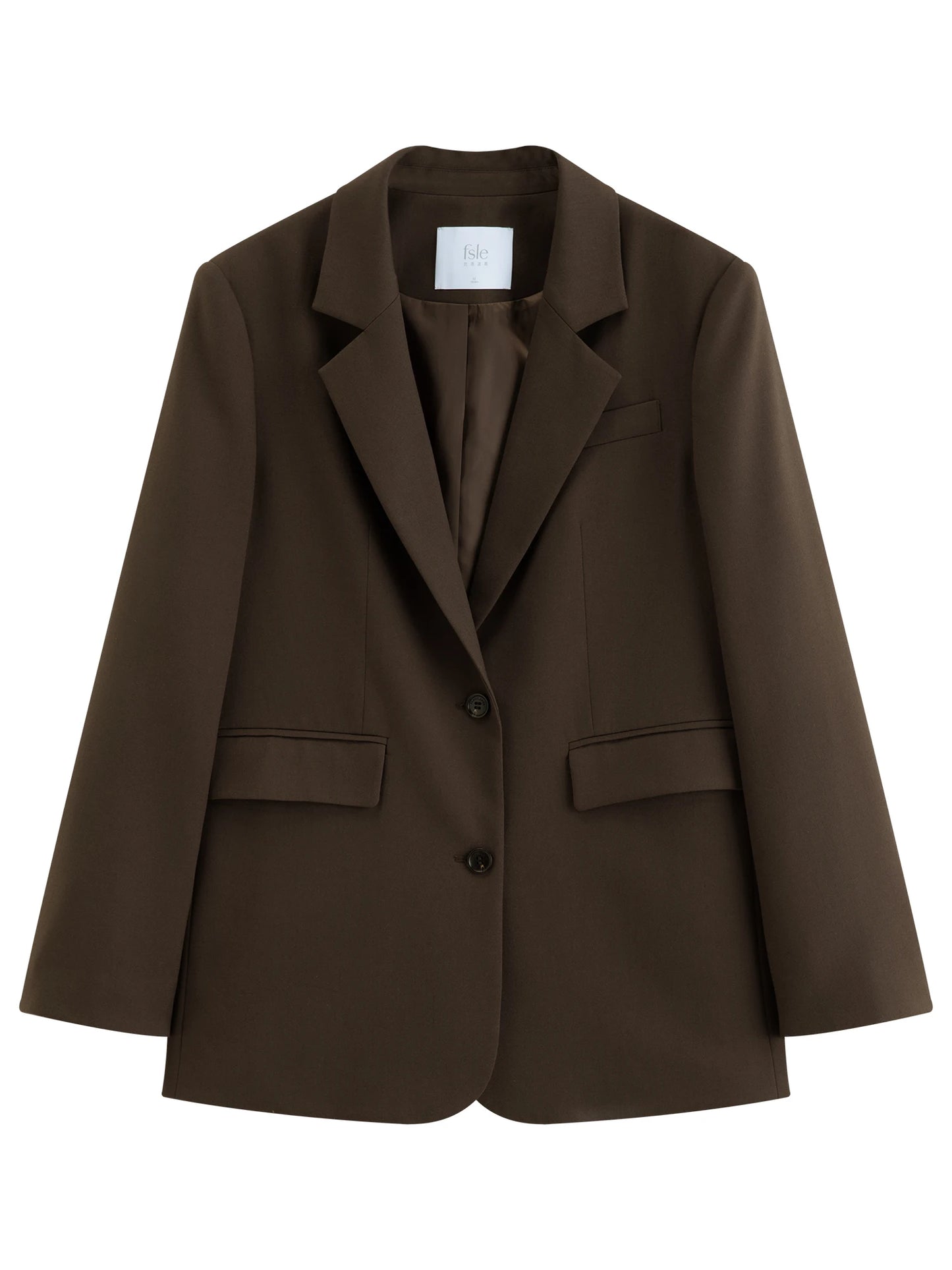 Charcoal Contrast Cuff Oversized Blazer