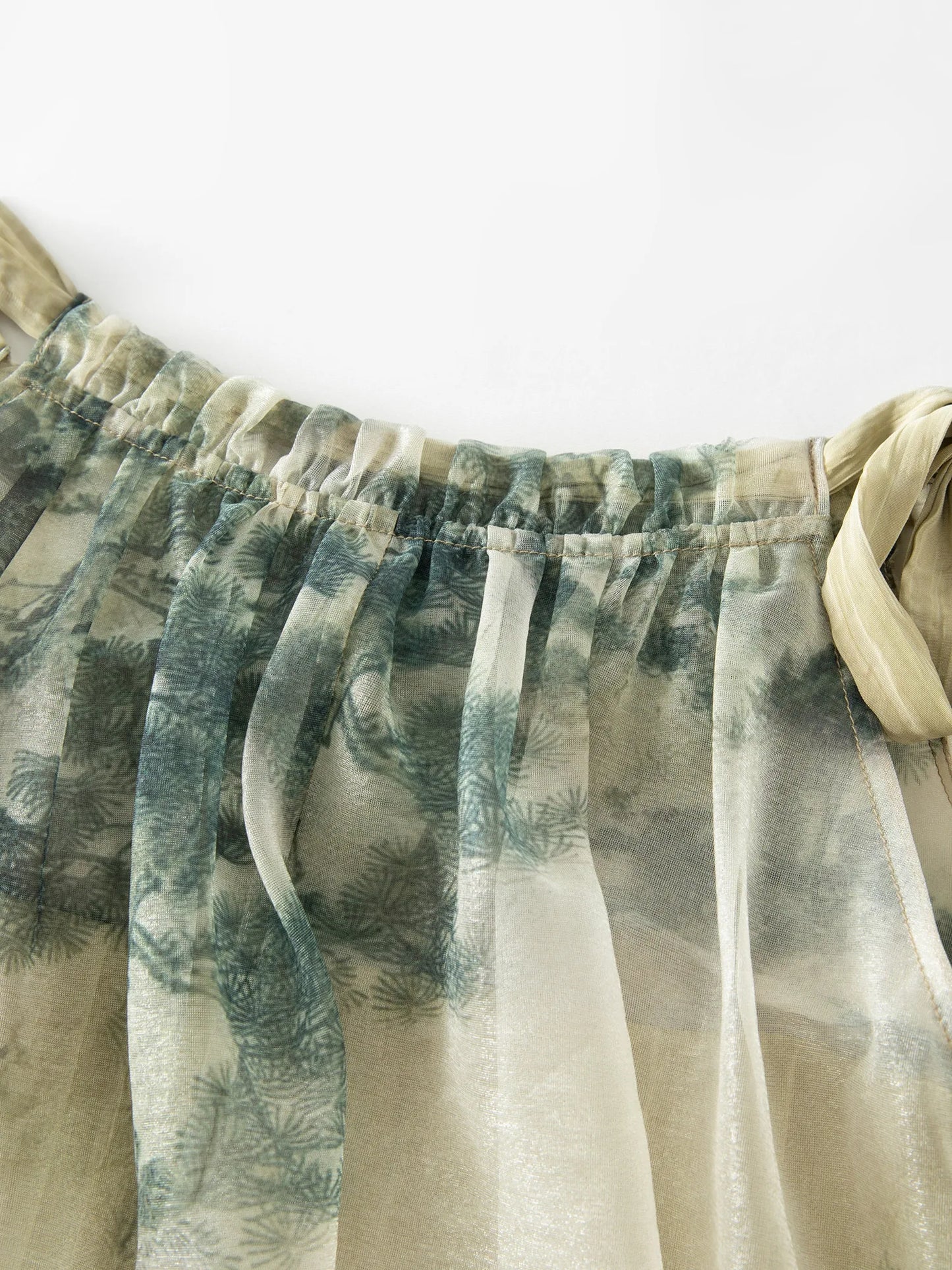 Olive Floral Layered Maxi Dress