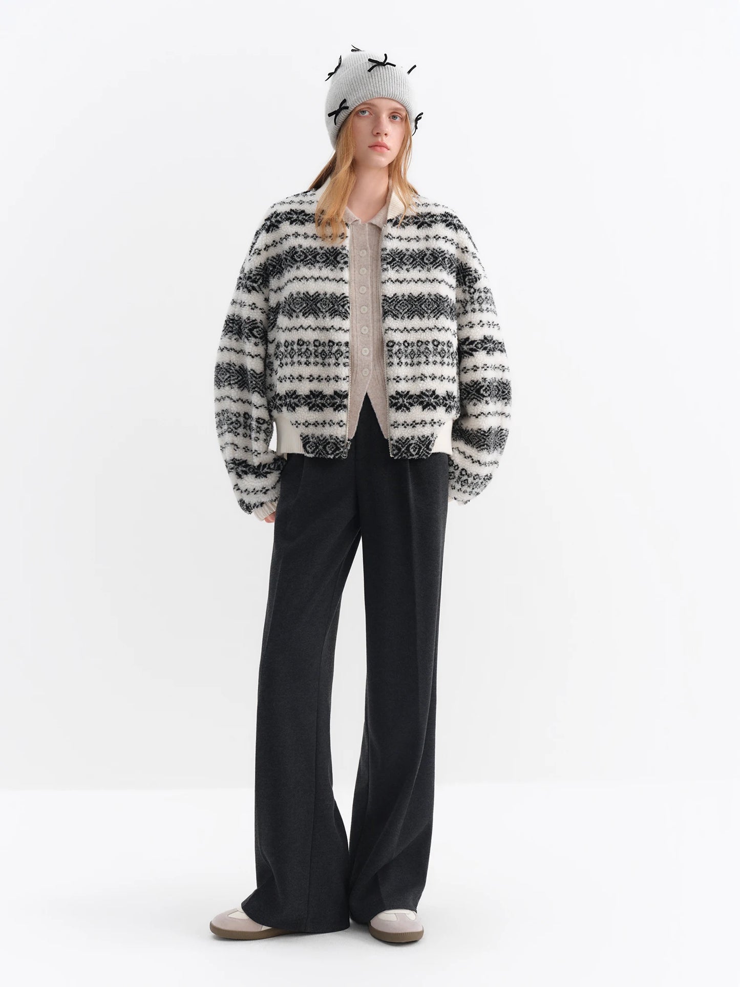 Black Pleated Wide Leg Trousers