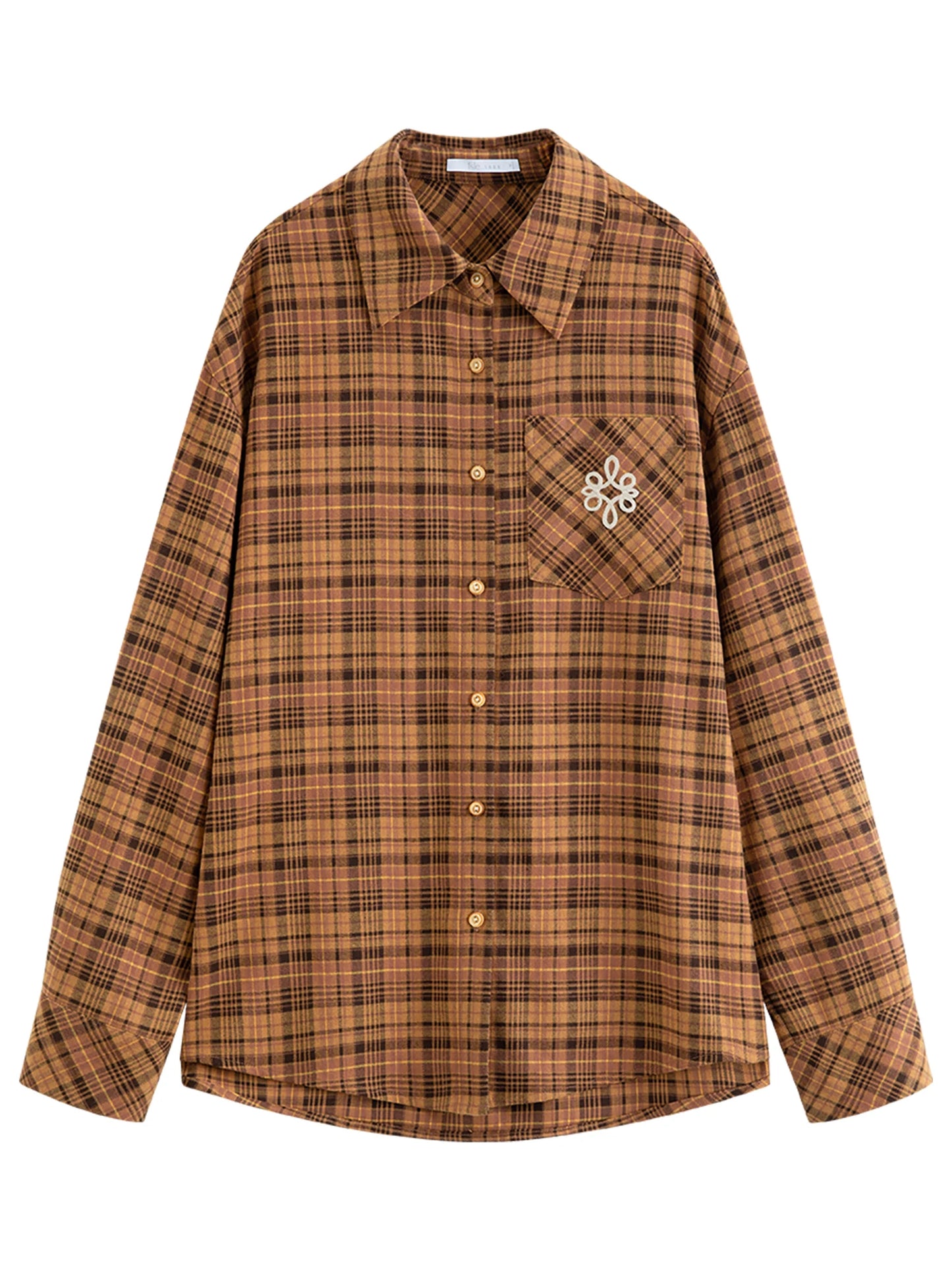 Brown Plaid Oversized Flannel Shirt