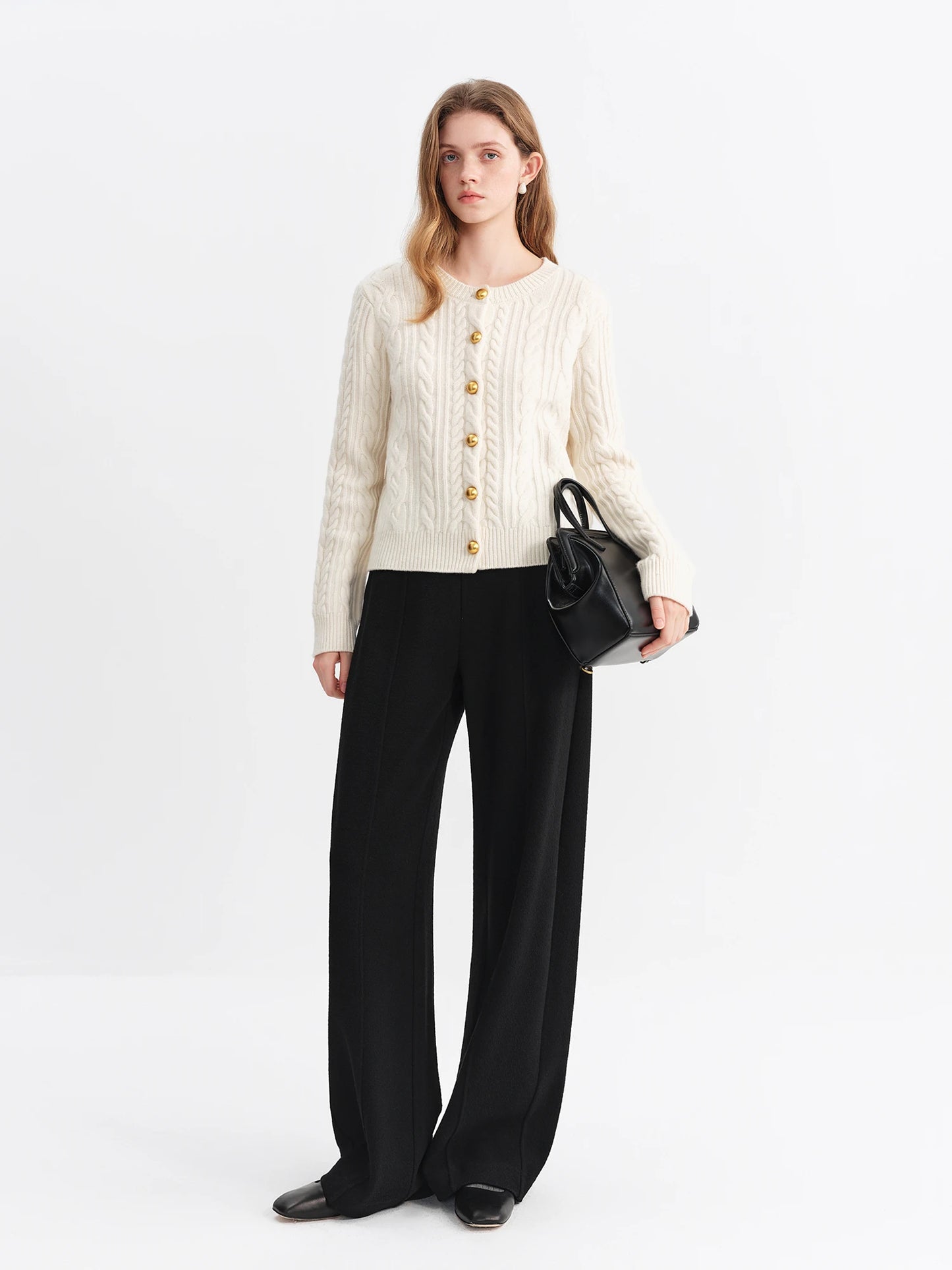 Black High Waist Wide Leg Trousers