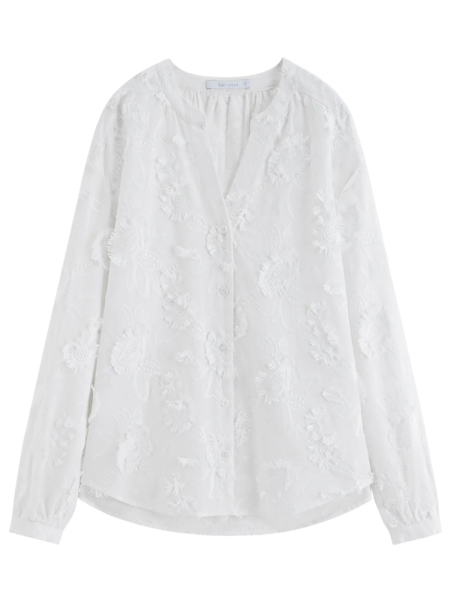 White Jacquard Belted Blazer