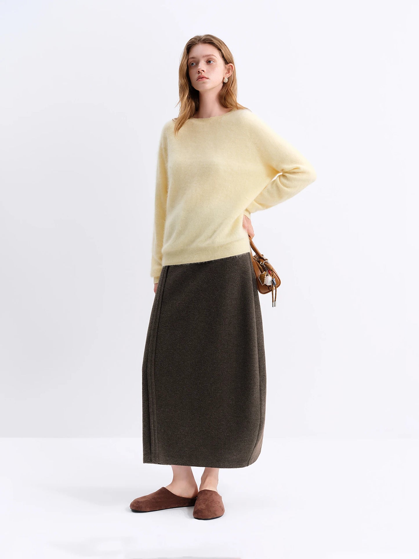 Butter Yellow Crew Neck Knit Sweater