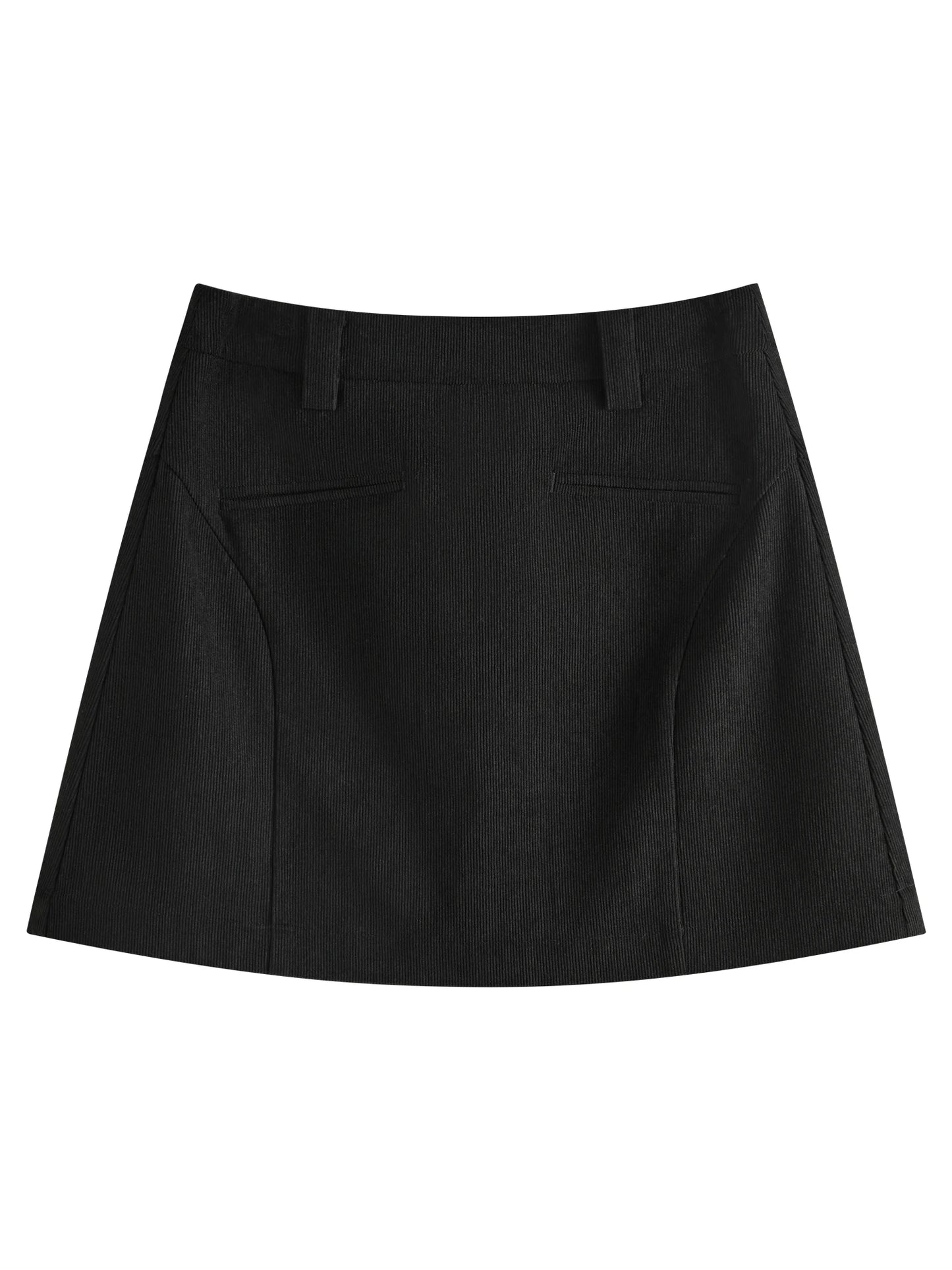 Brown Corduroy A-Line Mini Skirt