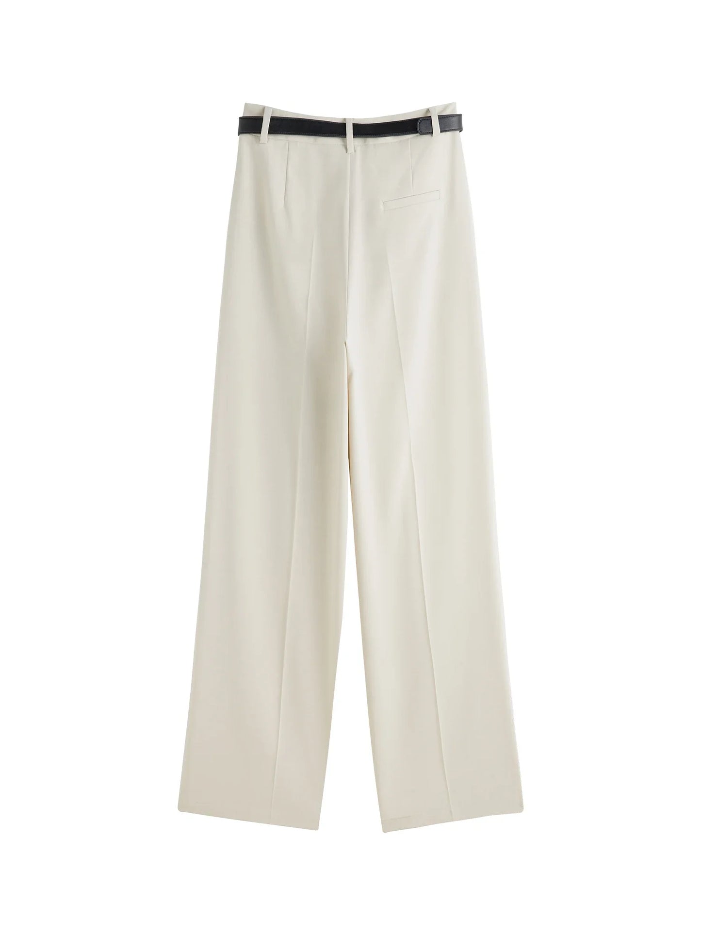 Charcoal Belted Pleated Suit Trousers