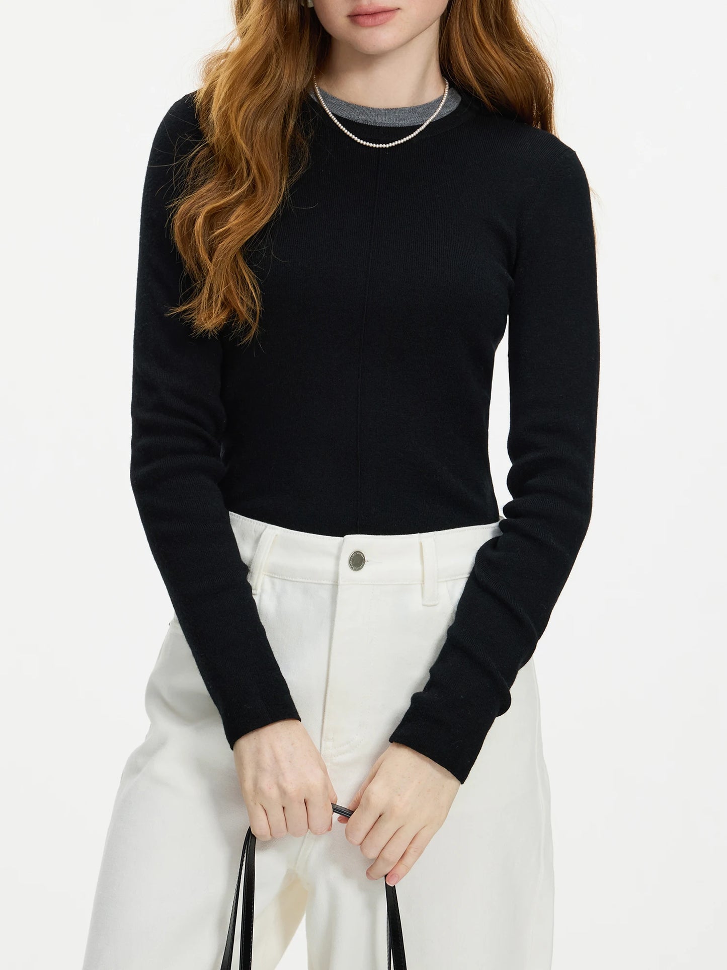 Blush Slim Crew Neck Knit Top