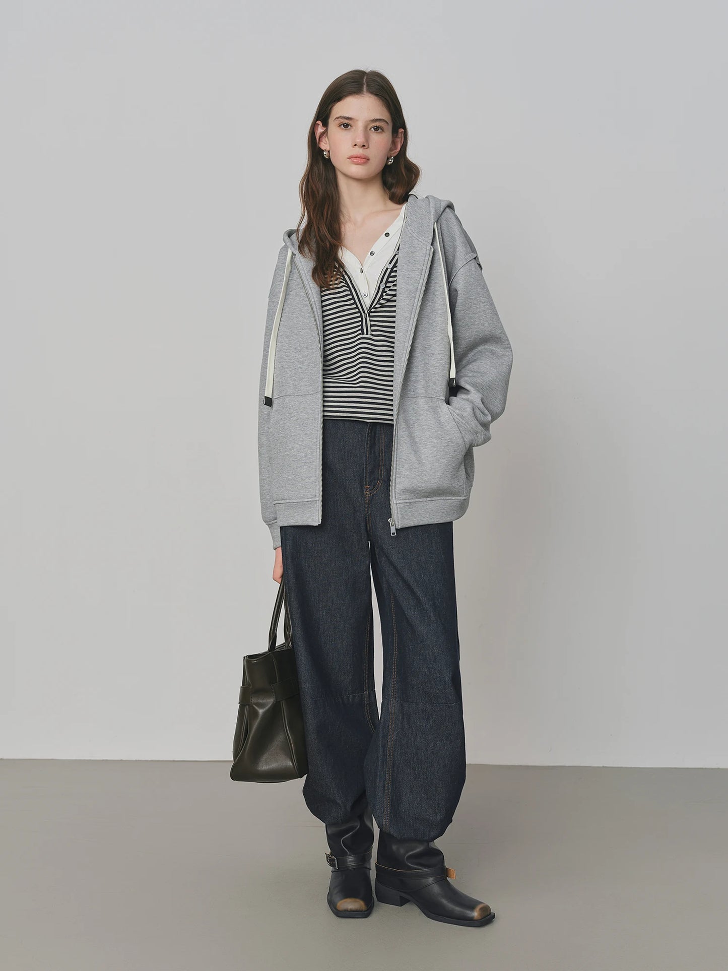 Striped V Neck Layered Long Sleeve Tee