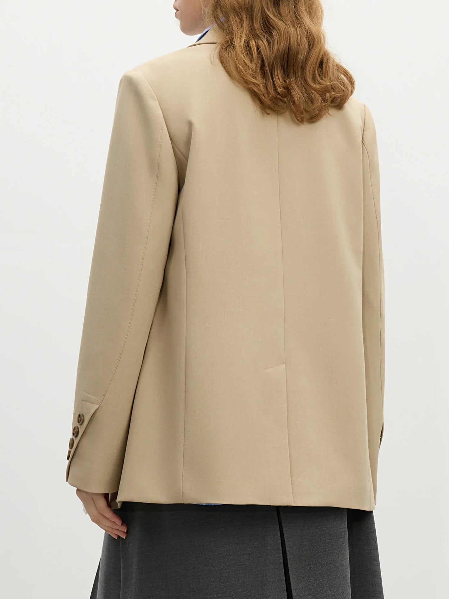 Khaki Double Breasted Relaxed Blazer