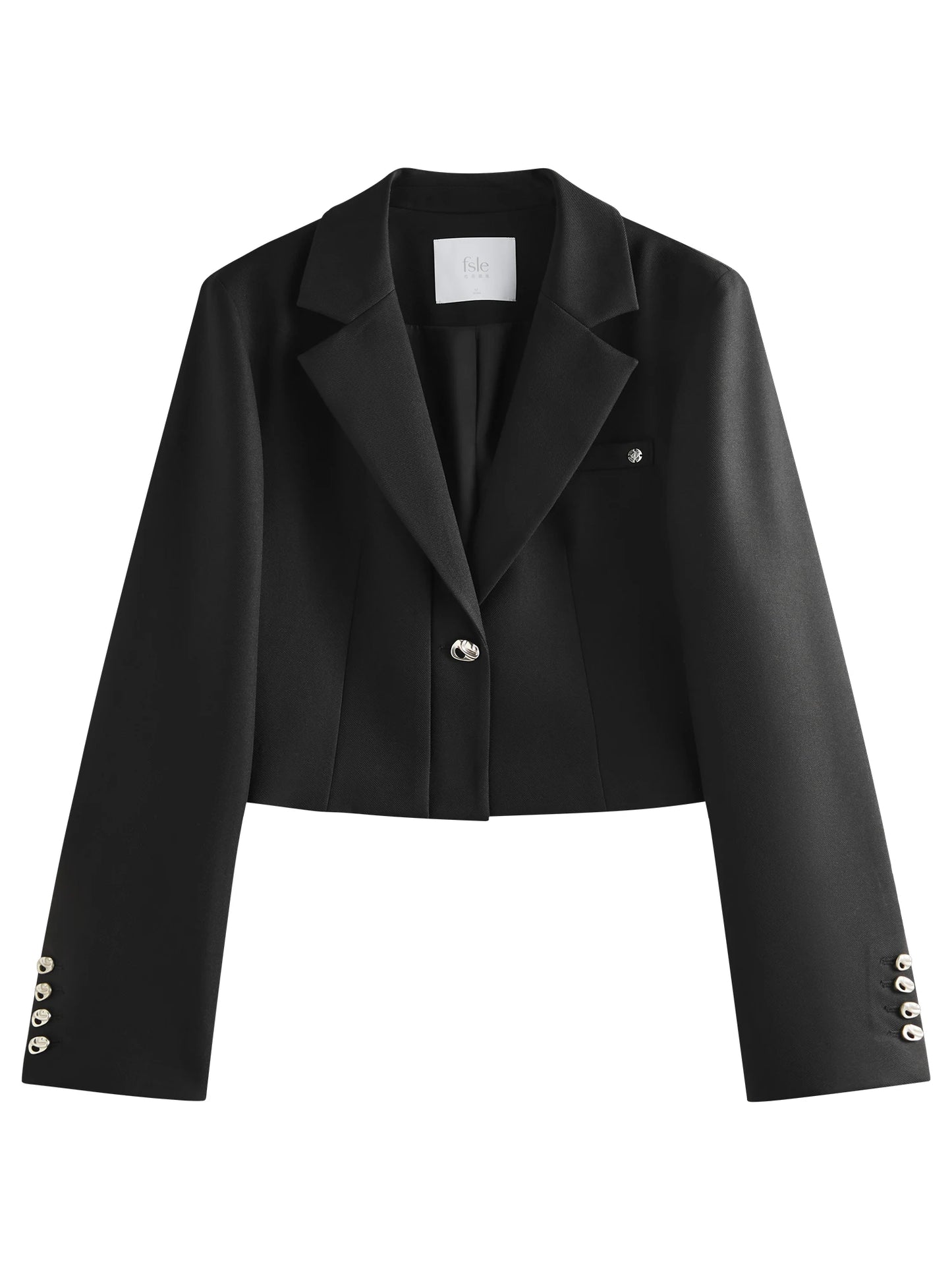 Charcoal Cropped Blazer Trouser Set