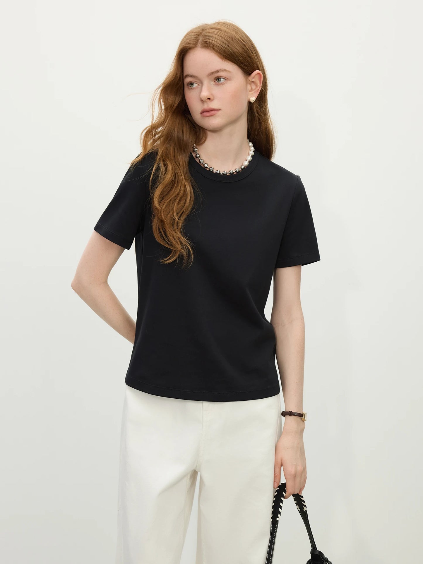 Grey Straight Fit Cotton Tee
