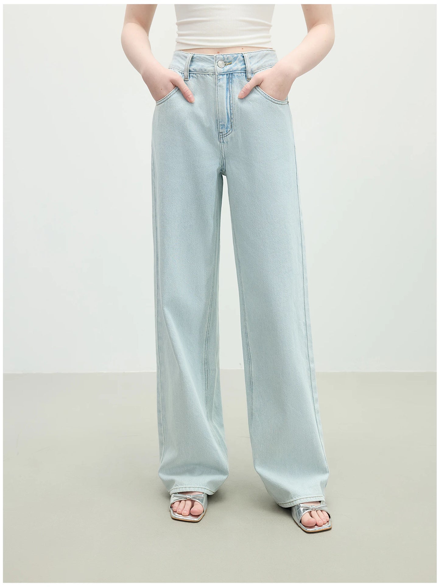 Pale Blue Wide Leg Jeans