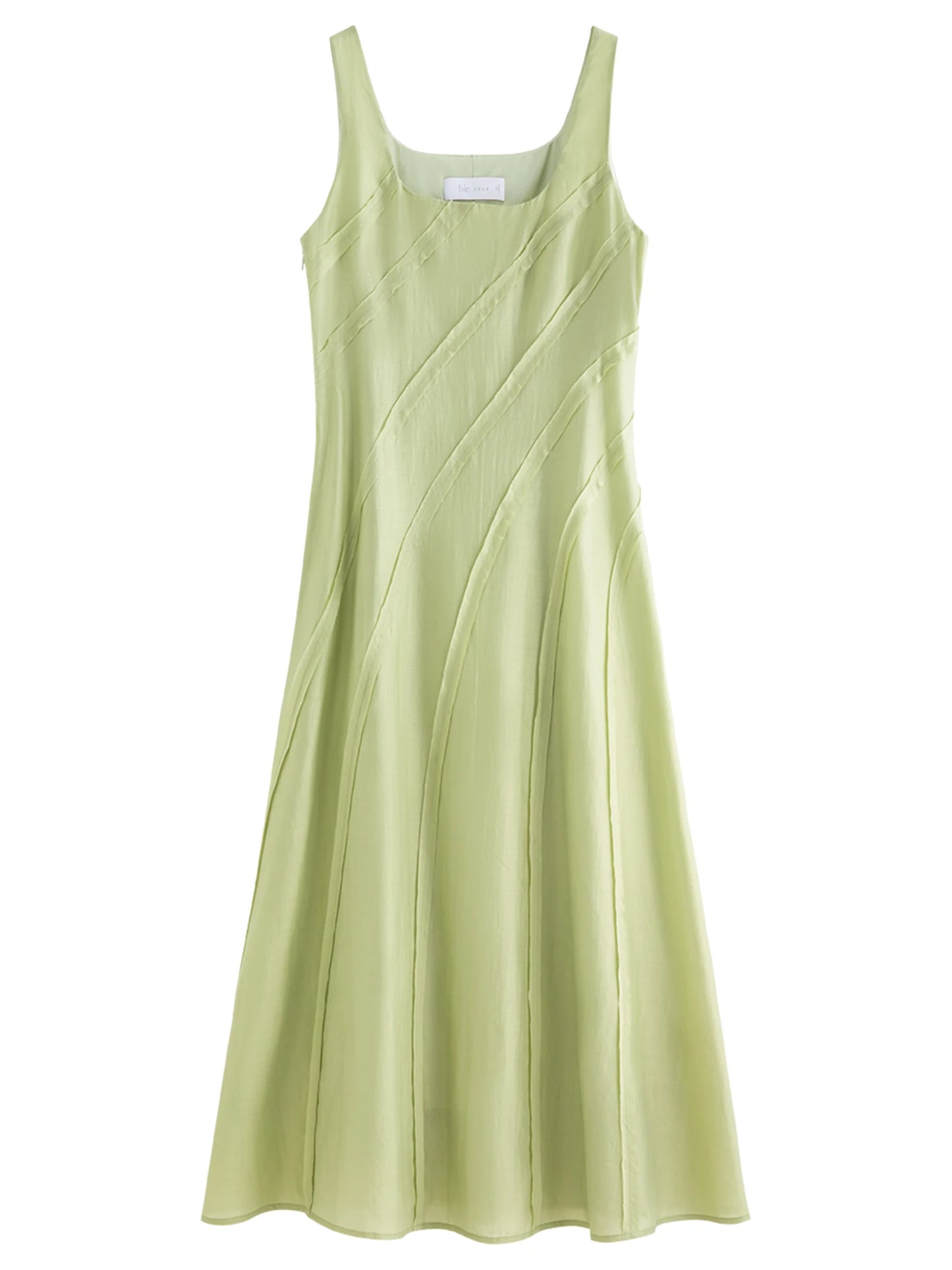 Sage Green Draped Strap Midi Dress