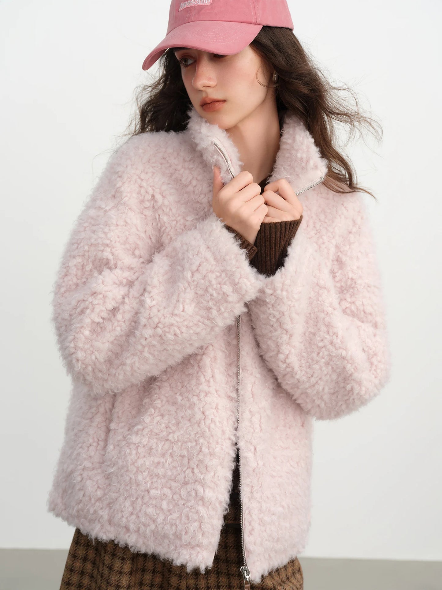 Blush Faux Fur Collar Jacket