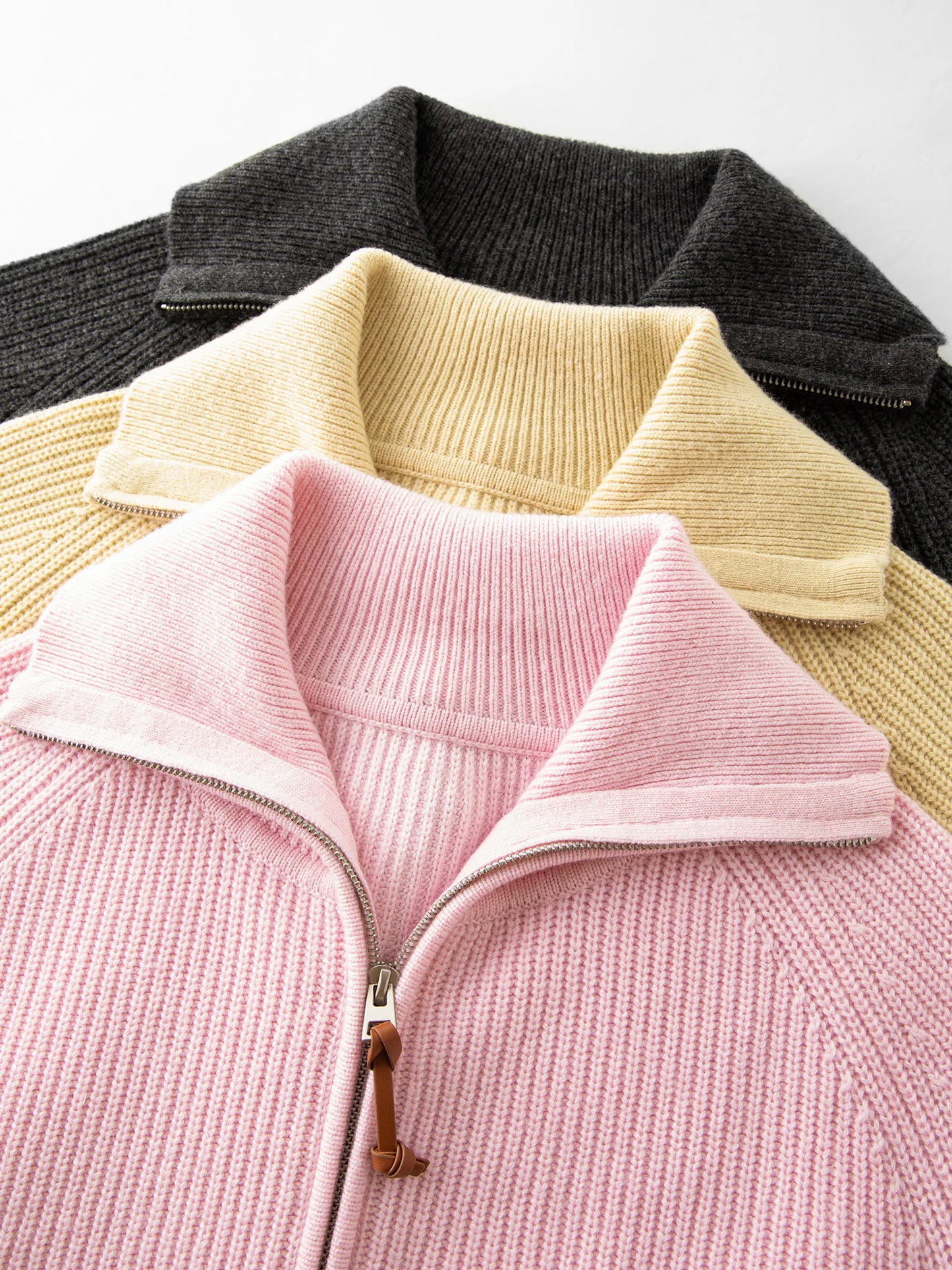Charcoal Half Zip Turtleneck Sweater