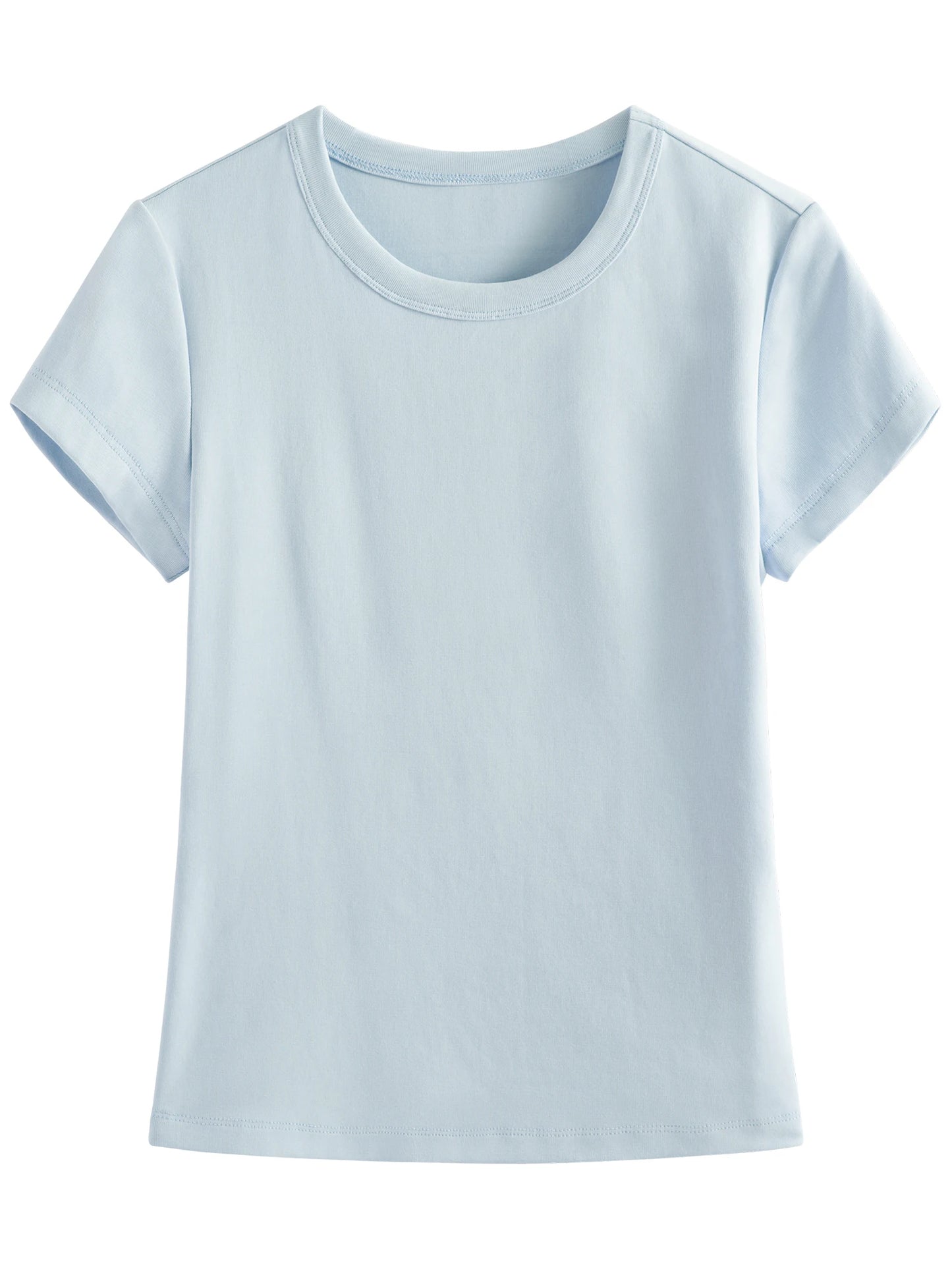 White Straight Shoulder Fitted Tee