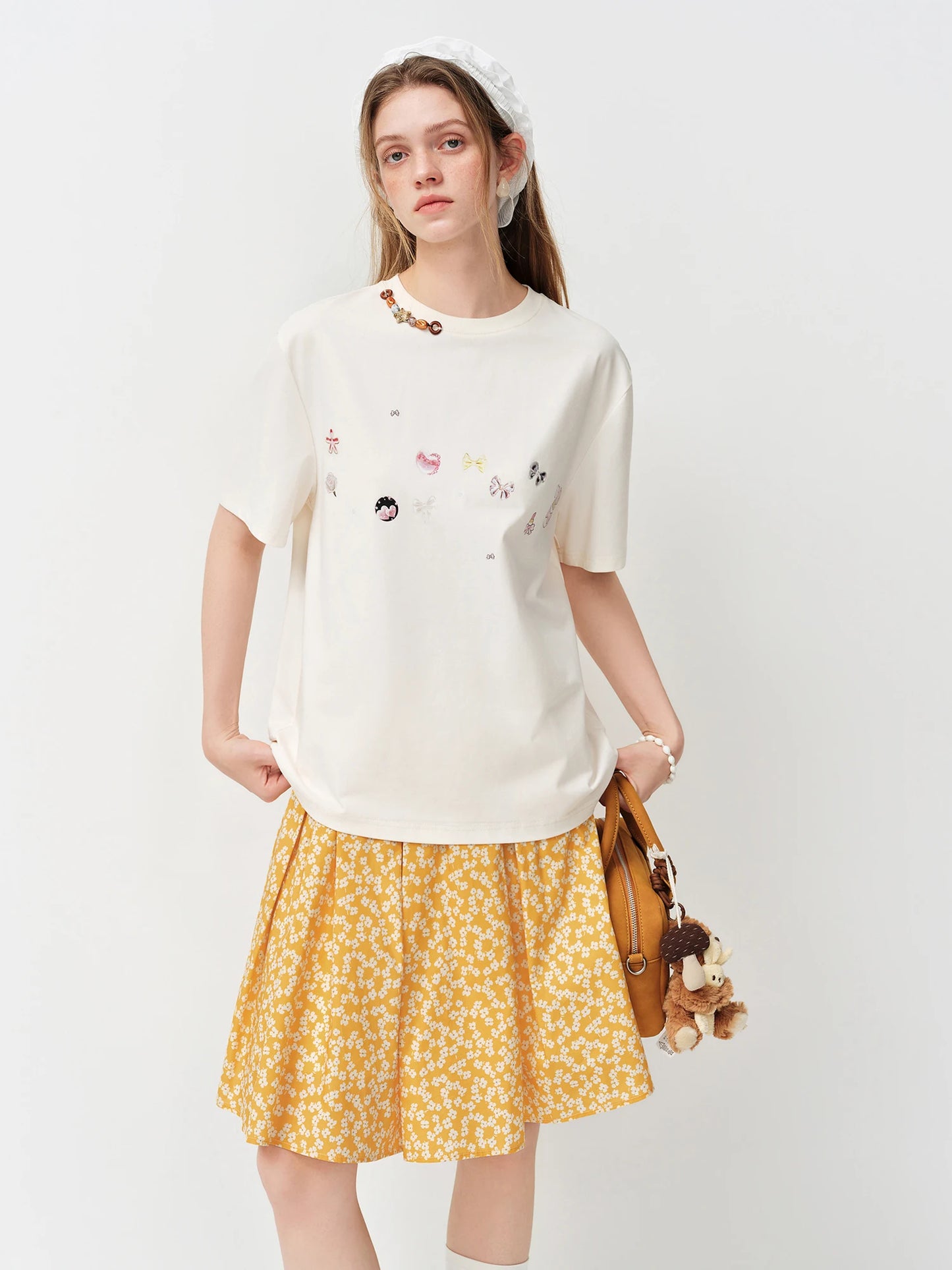 Black Embroidered Oversized Cotton Tee