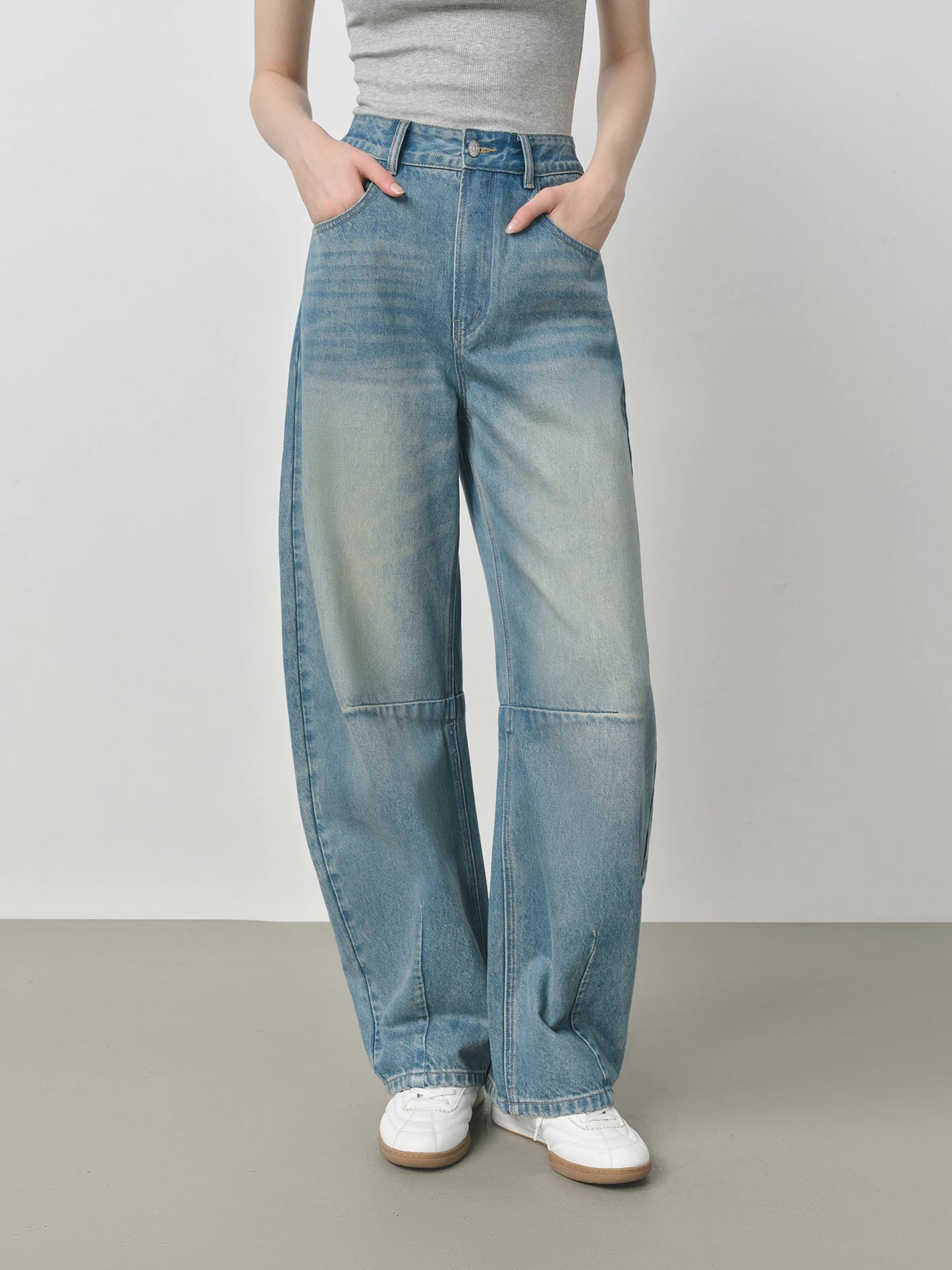 Charcoal Relaxed Wide Leg Jeans