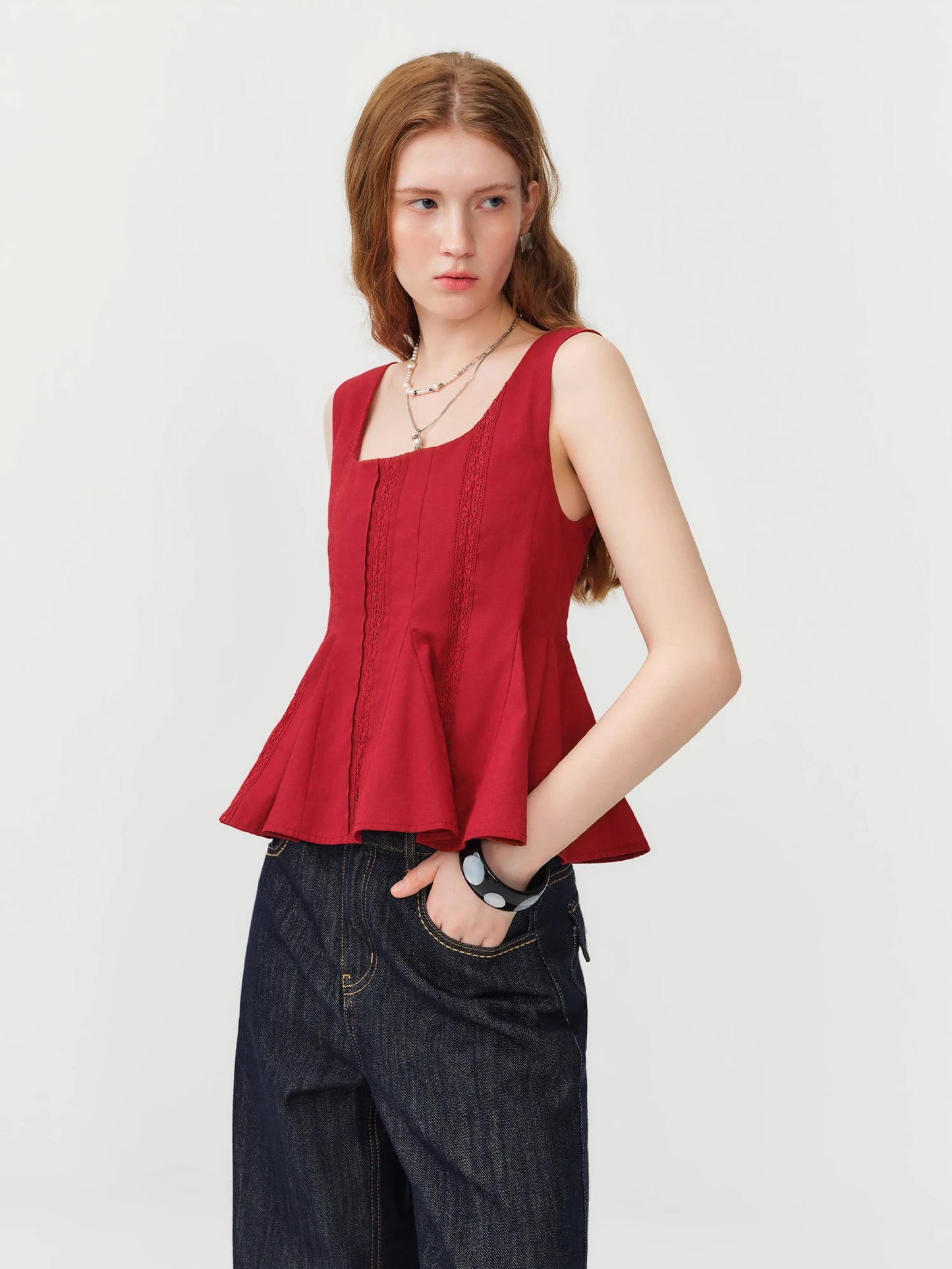 Butter Yellow Peplum Tank Top