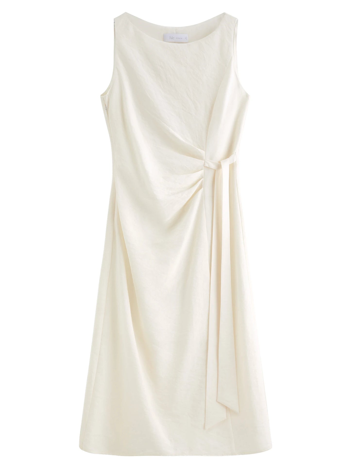 Butter Yellow Ruched Midi Dress