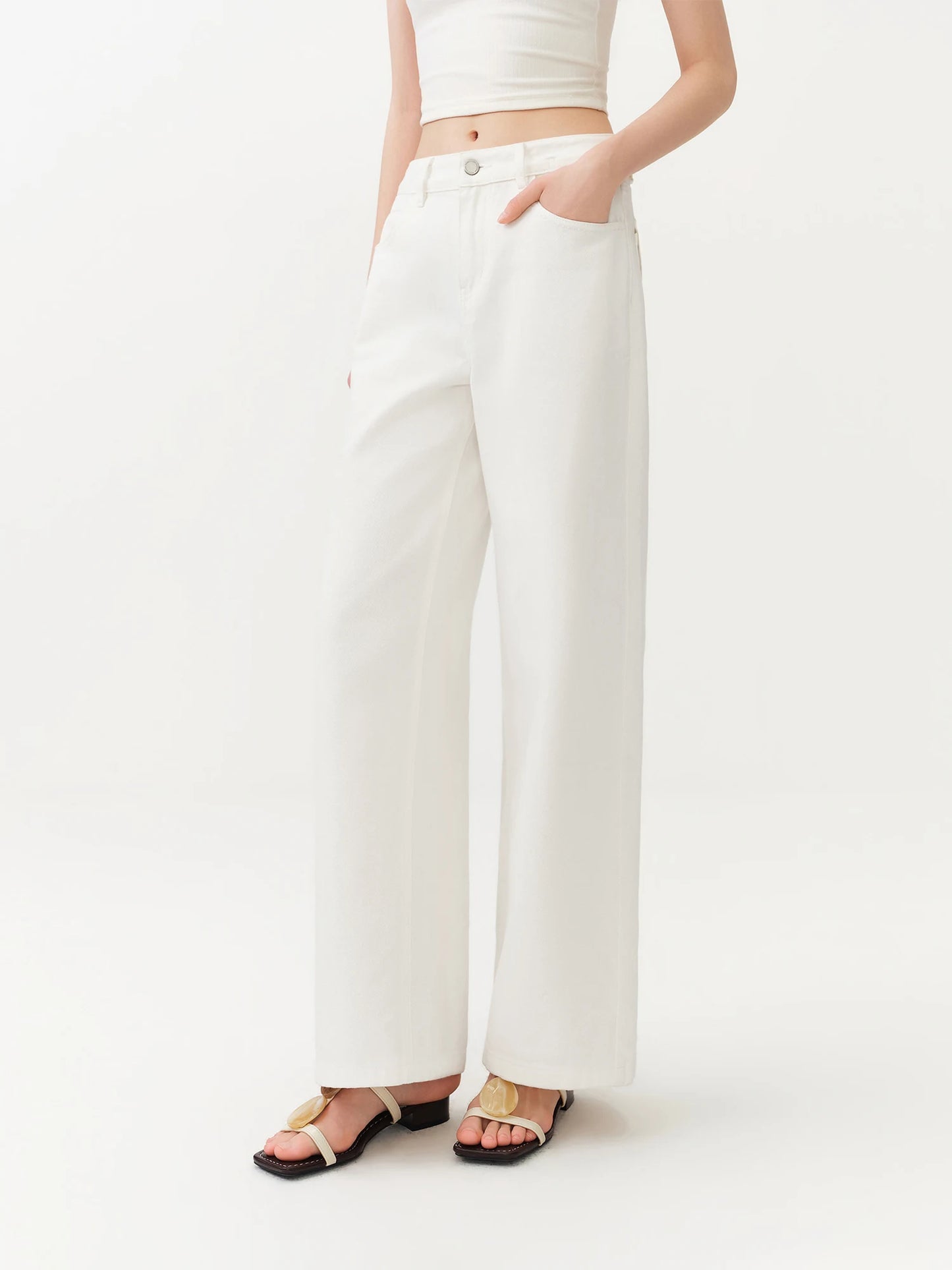Raw Indigo Wide Leg Jeans