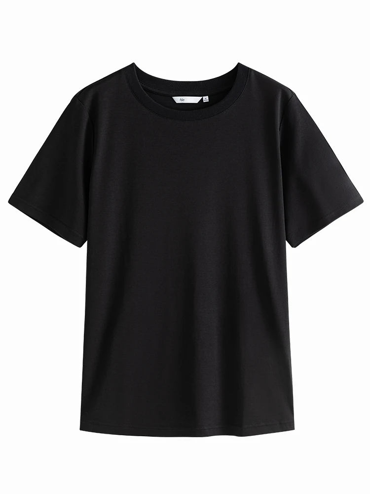 Black Classic Straight Fit Cotton Tee