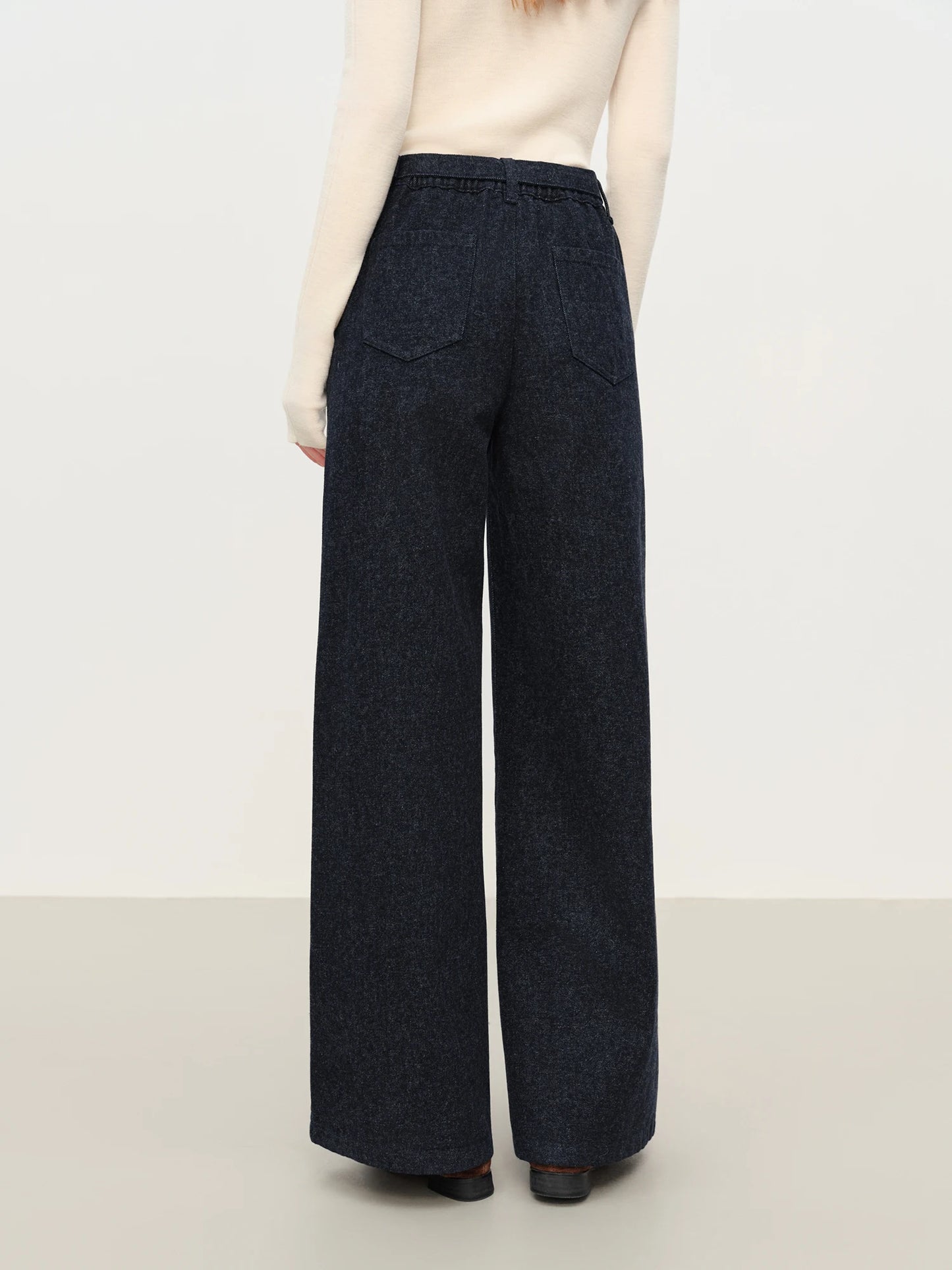 Indigo High Waist Wide Leg Jeans