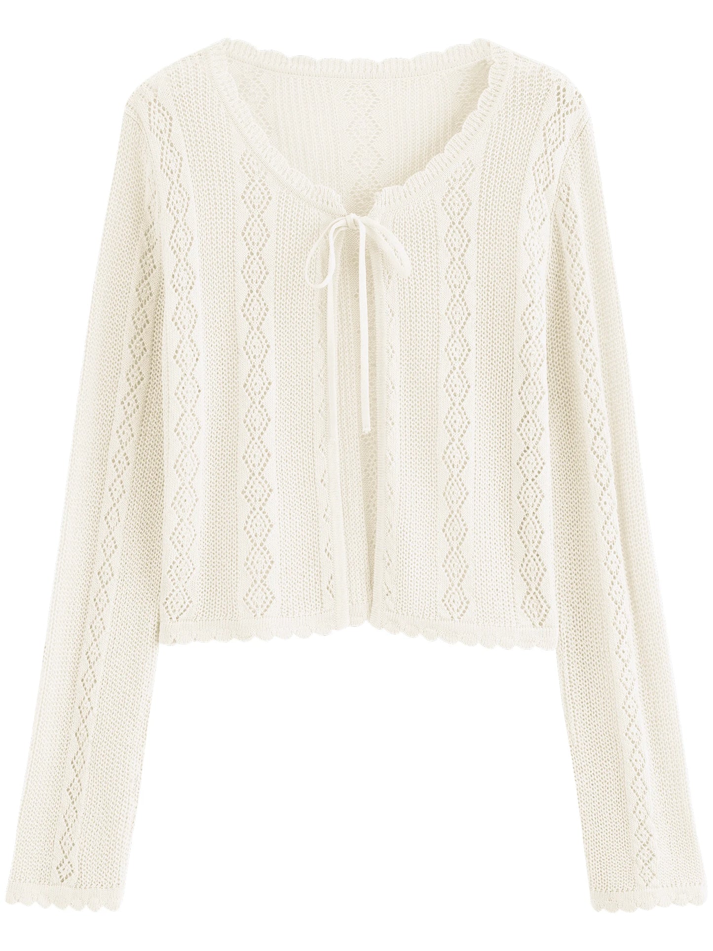 Blush Lace Cropped Knit Cardigan