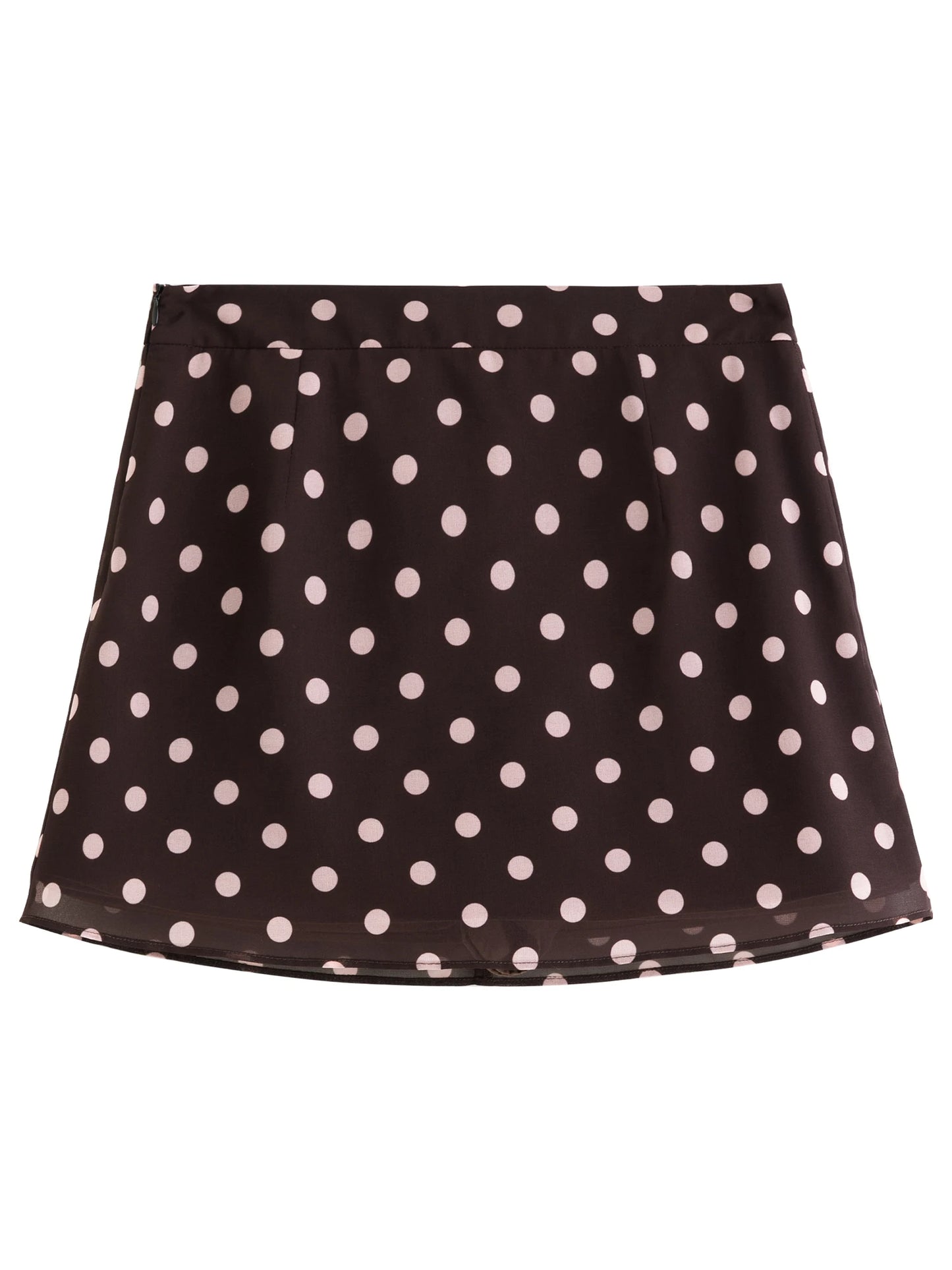 Ivory Polka Dot A-Line Mini Skirt