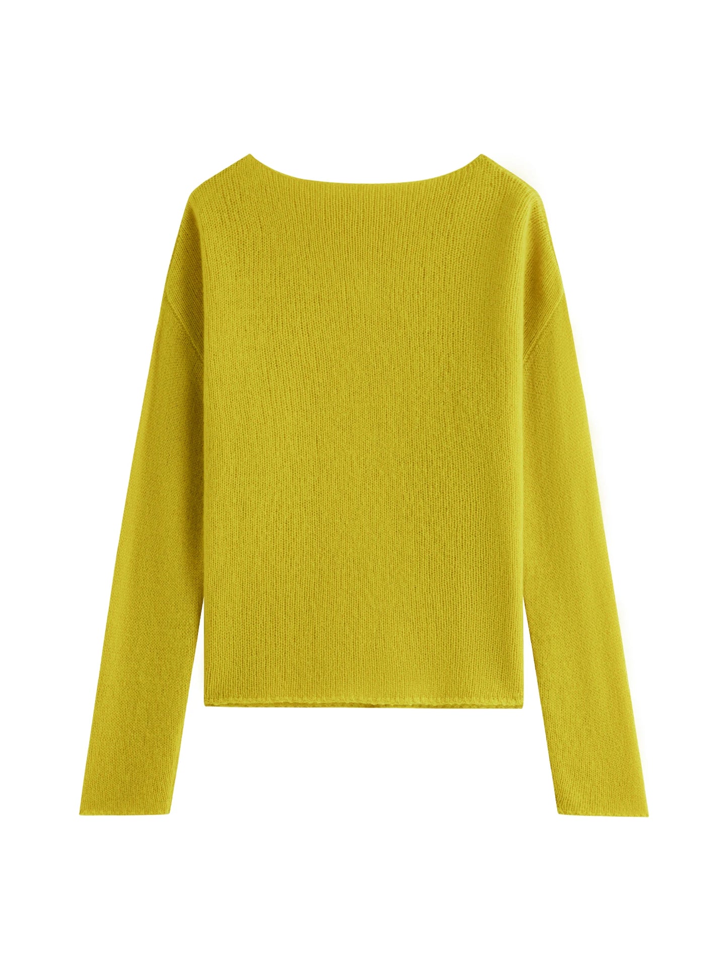 Chartreuse Boat Neck Wool Sweater