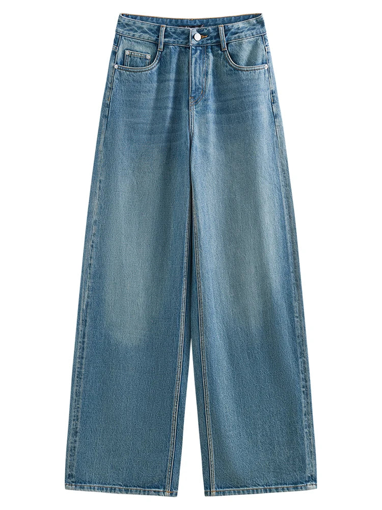 Medium Wash Relaxed Wide Leg Jeans