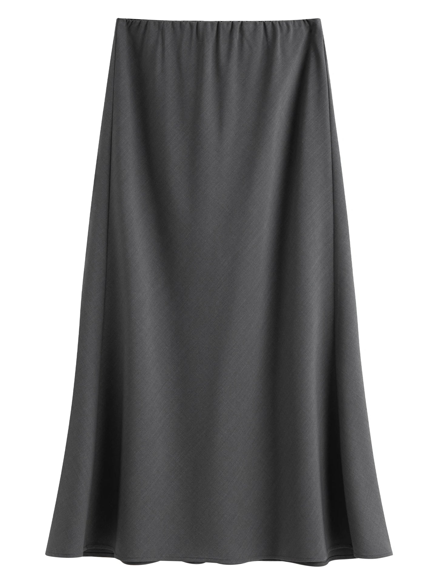 Pale Blue Satin Maxi Skirt