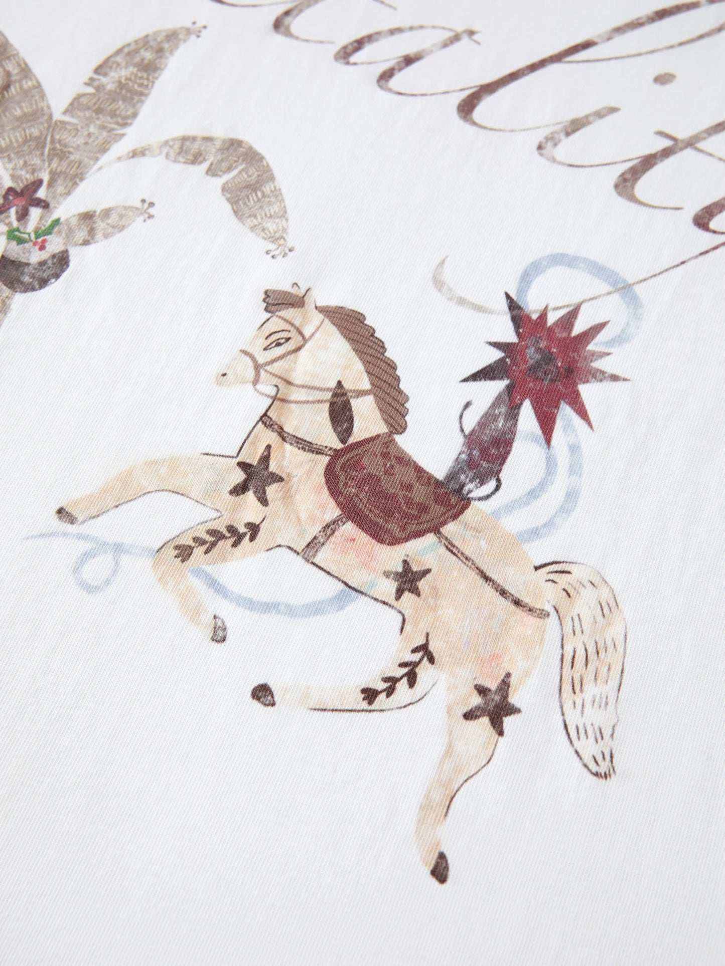 White Botanical Graphic Relaxed Tee