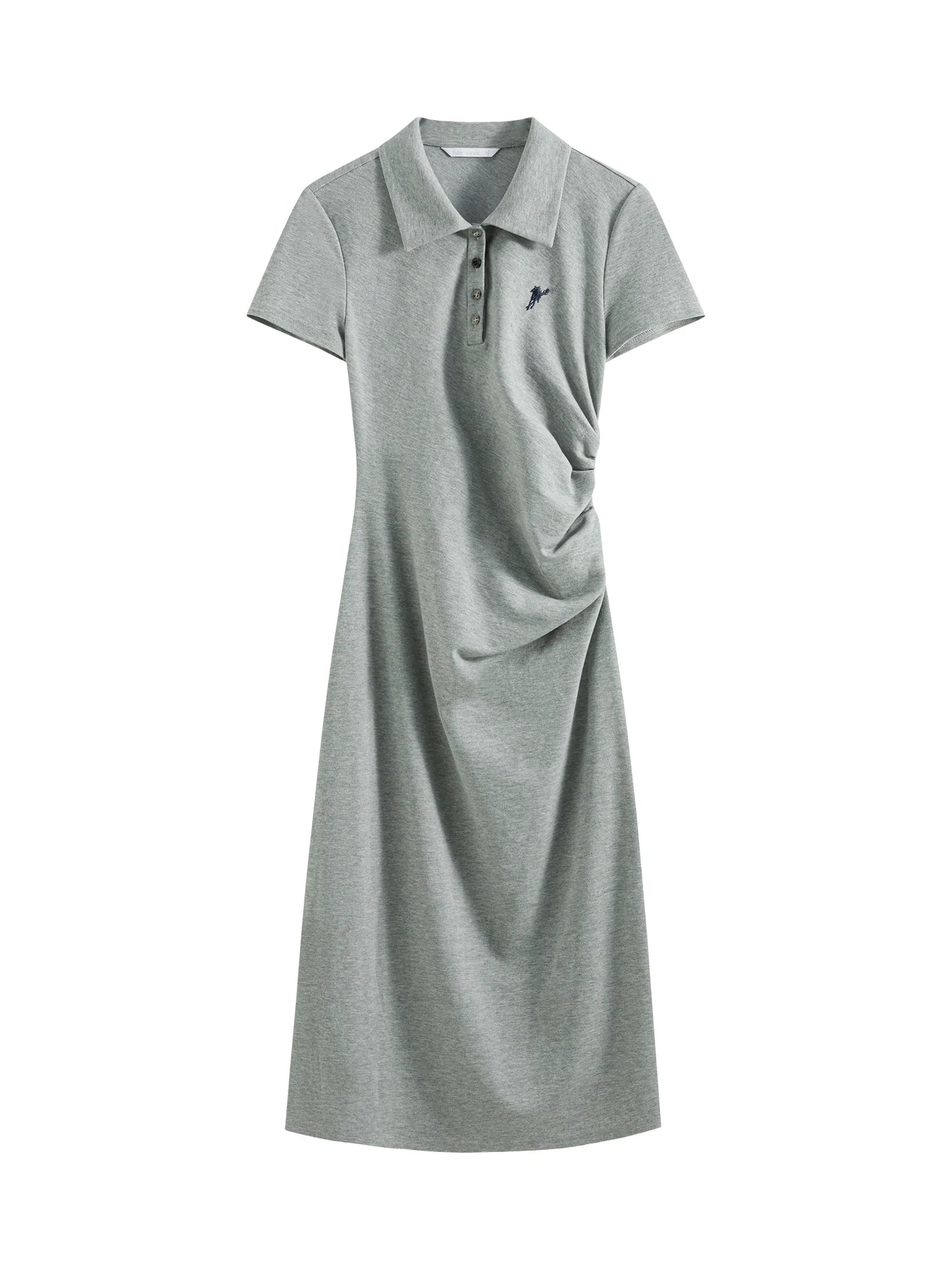 Sage Polo Collar Midi Dress