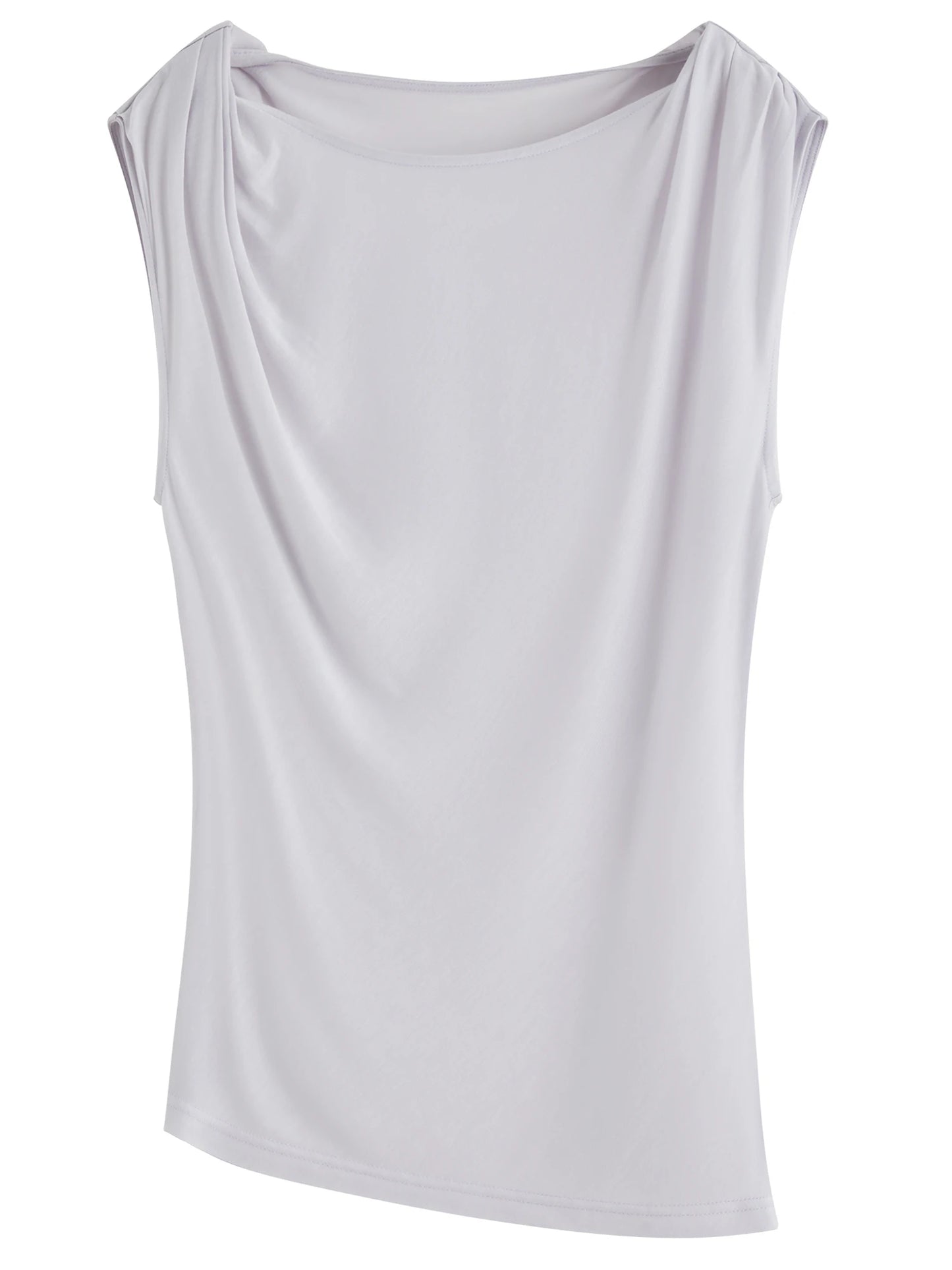 Black Draped Sleeveless Lyocell Top