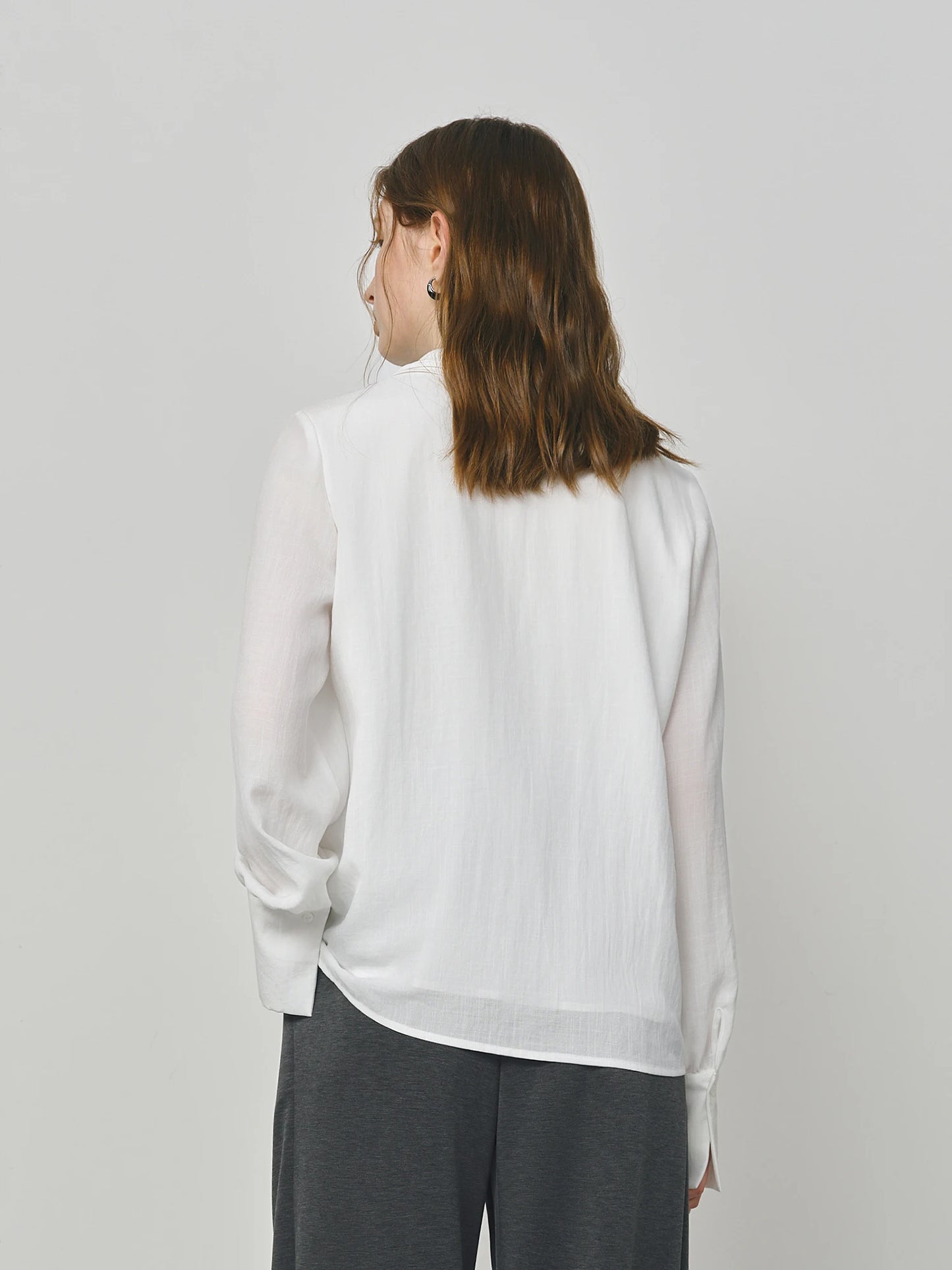 Pale Blue Bow Neck Blouse