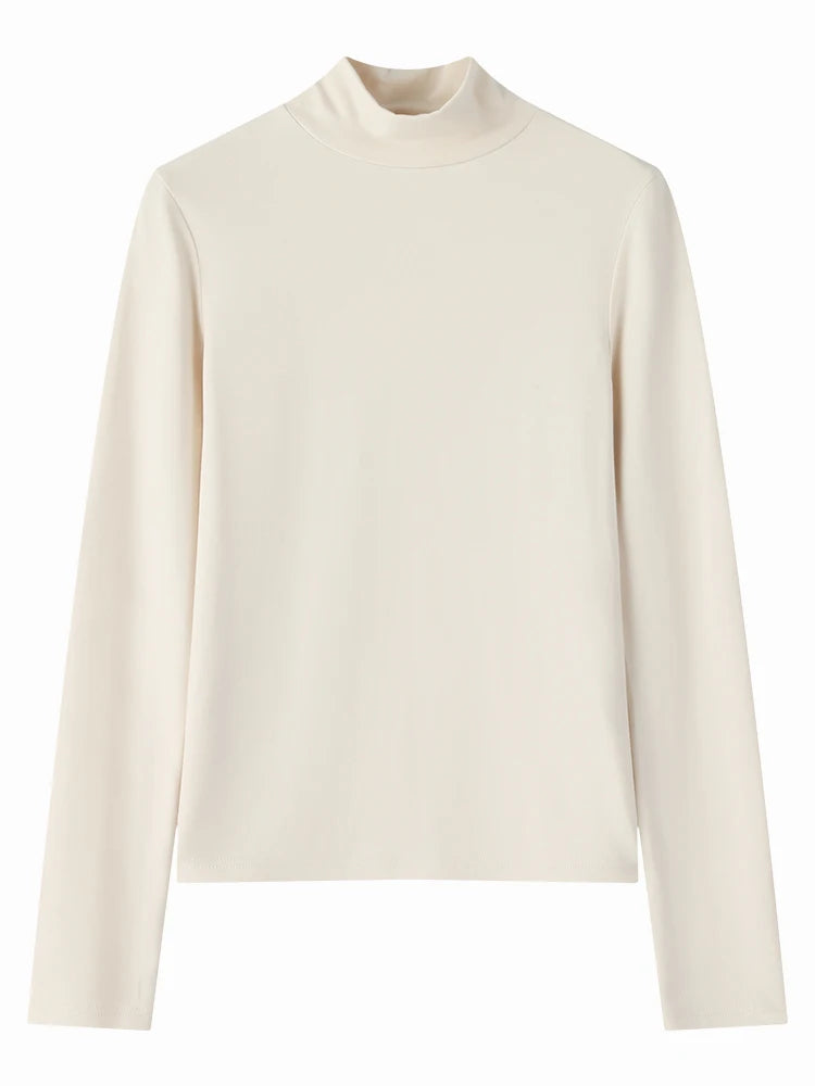 Ivory Slim Mock Neck Knit Top