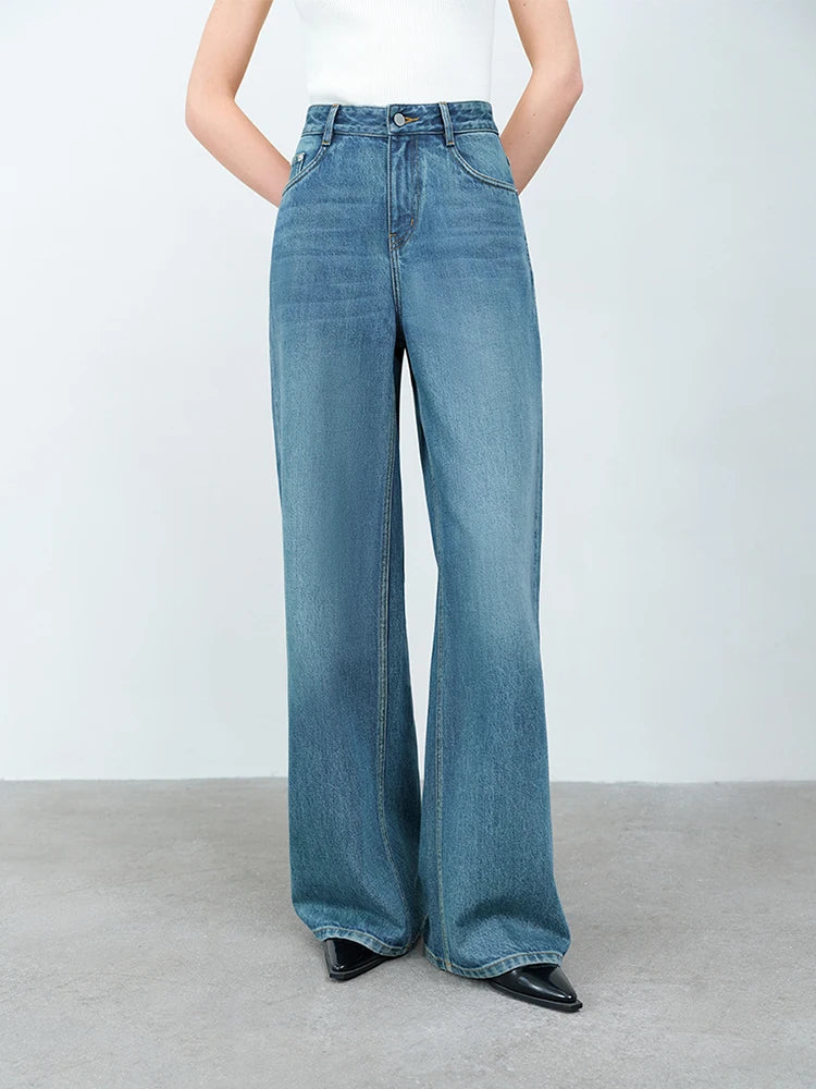 Medium Wash Relaxed Wide Leg Jeans