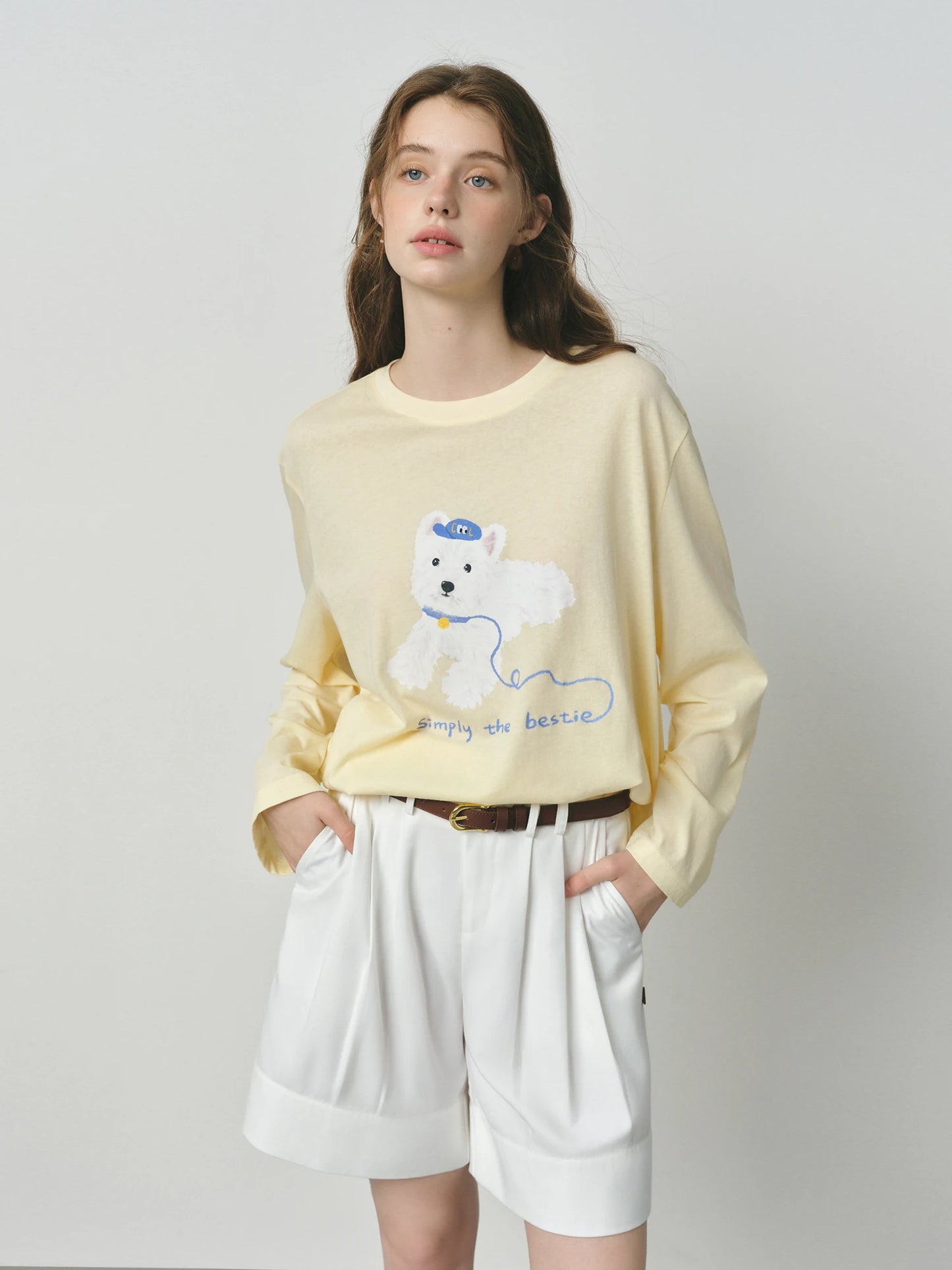Green Puppy Graphic Long Sleeve Tee