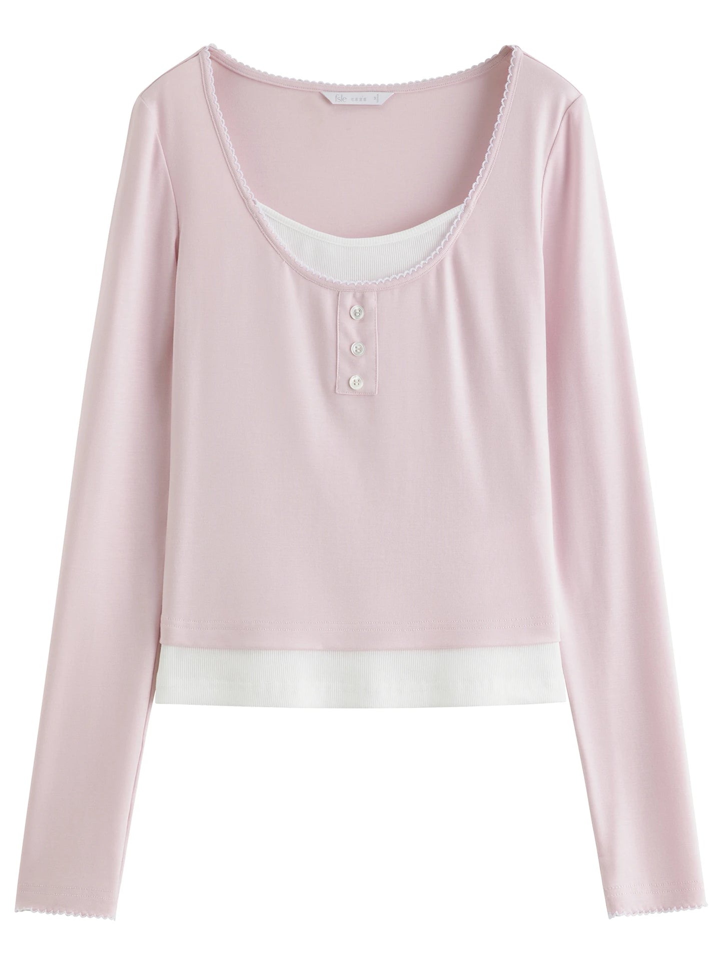 Pink Layered Scoop Neck Top
