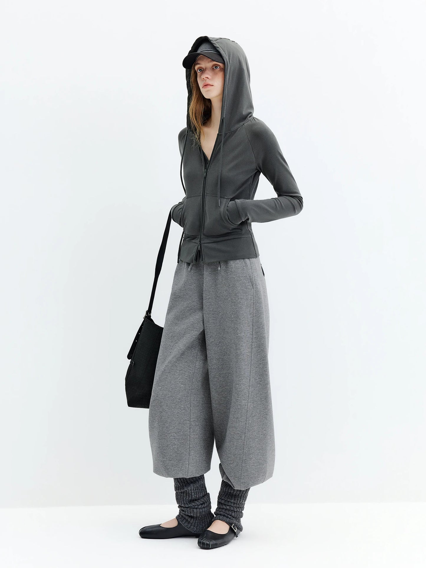 Charcoal Hooded Zip Jacket