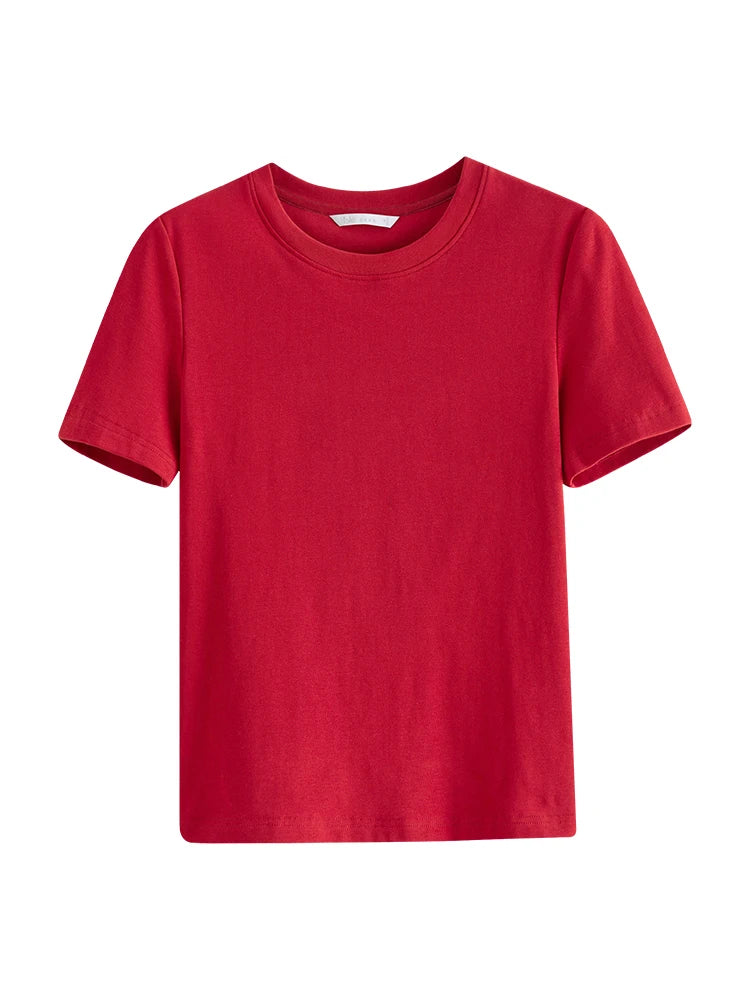 Black Scoop Neck Fitted Cotton Tee