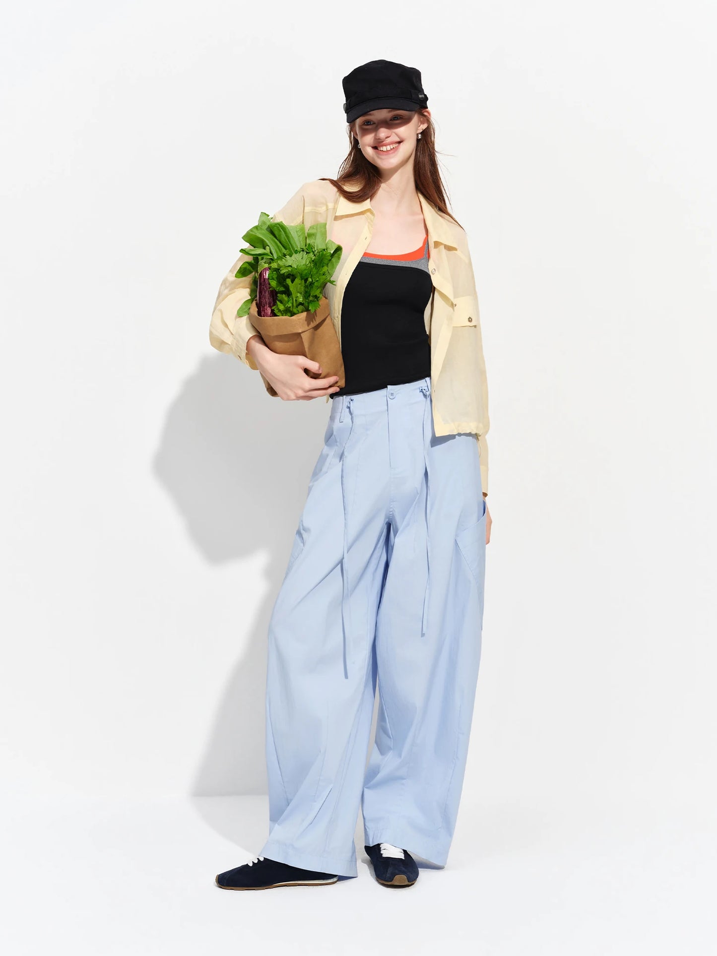 Burgundy Relaxed Balloon Pants