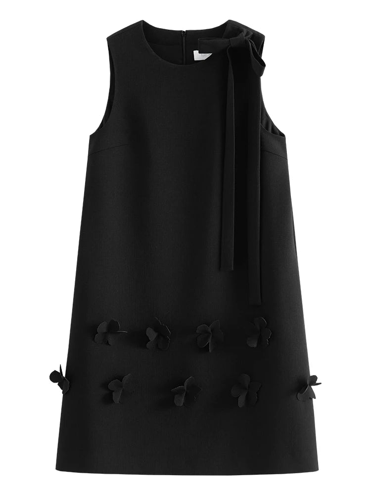 Ivory Butterfly Applique Shift Dress