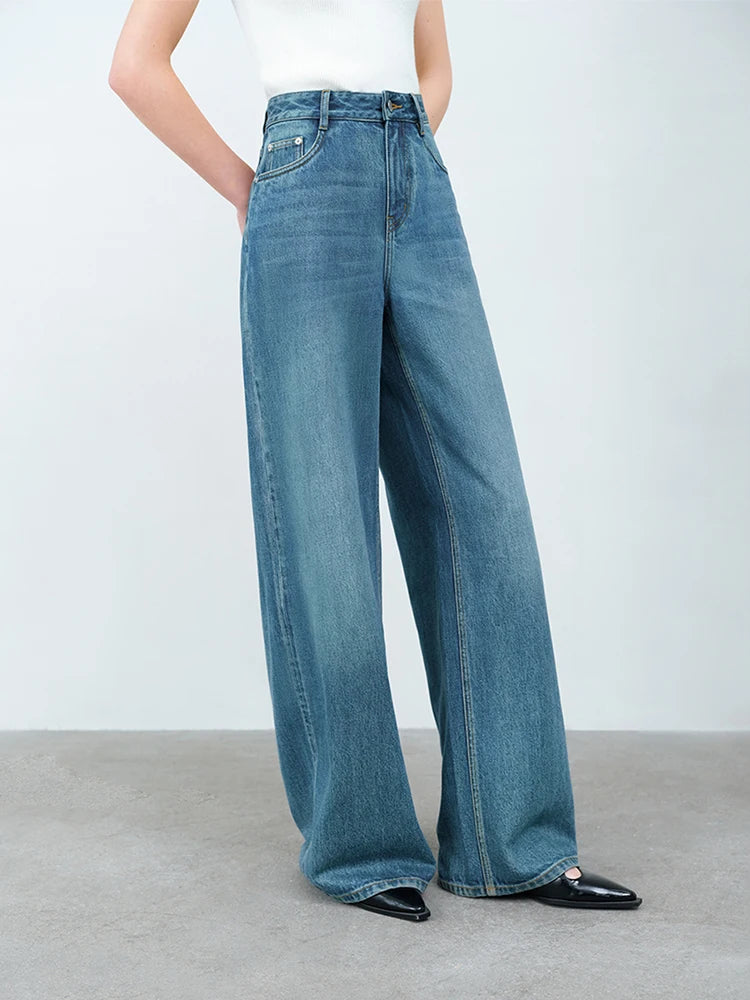 Medium Wash Relaxed Wide Leg Jeans