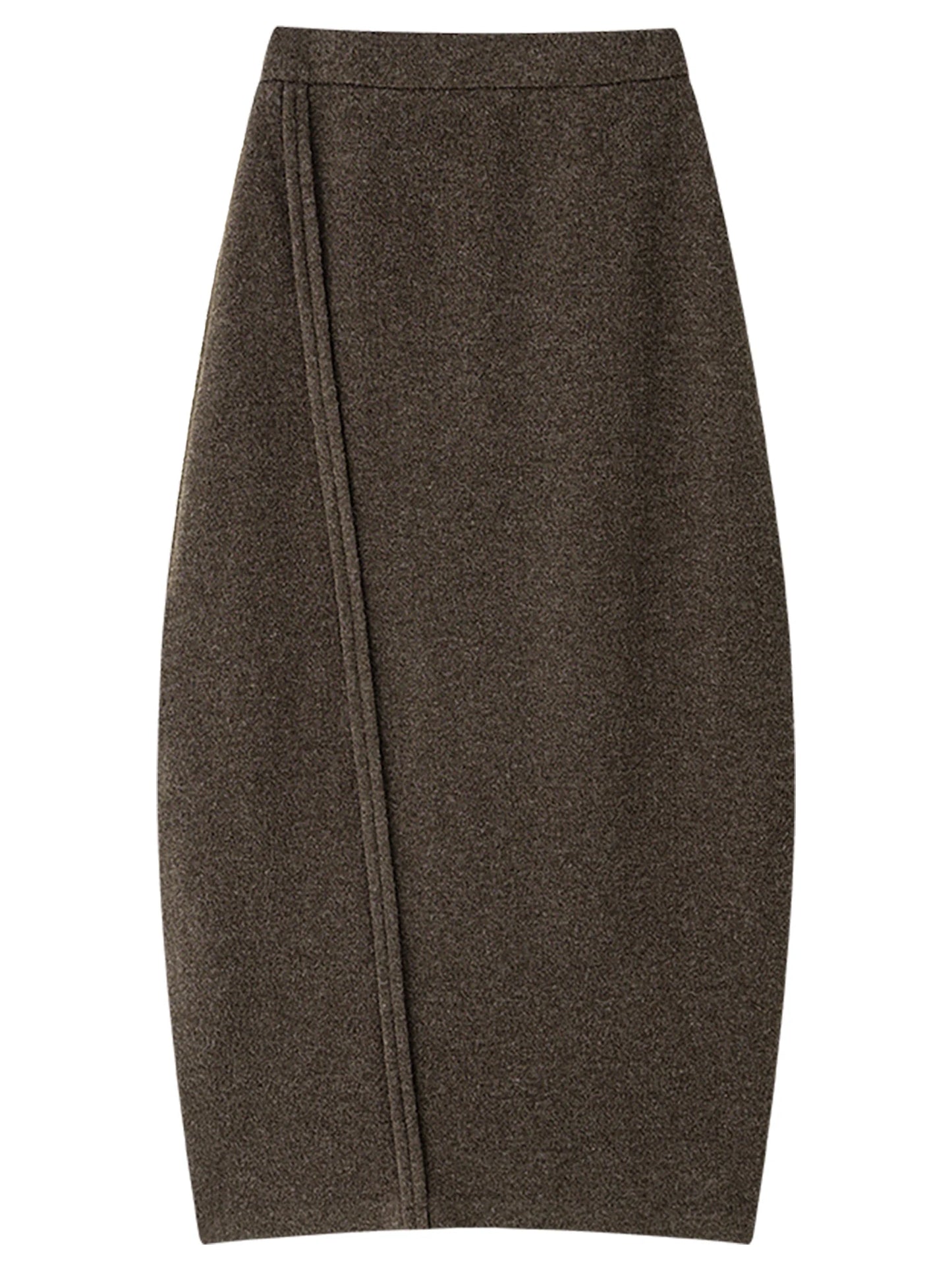 Black Wool Balloon Maxi Skirt